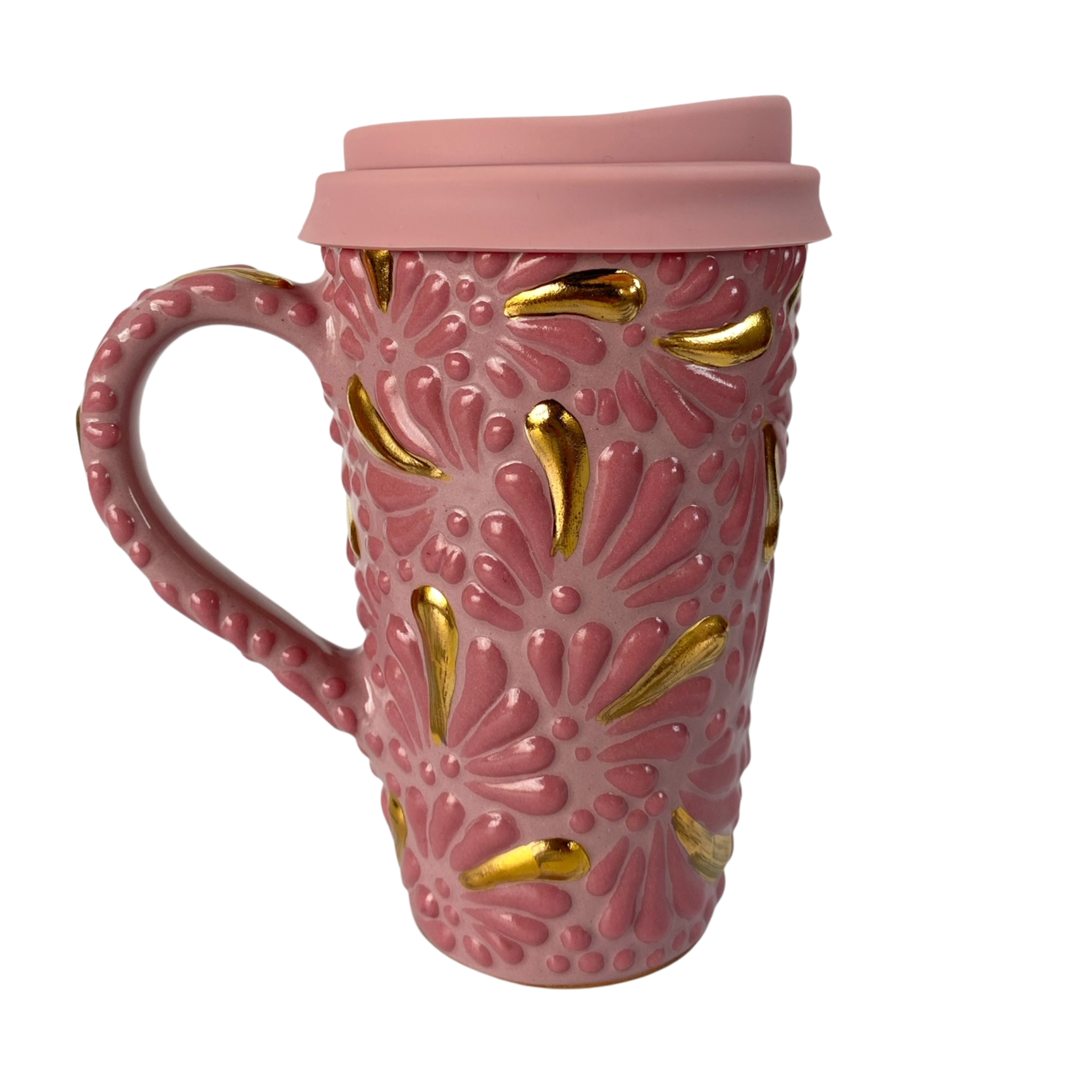 DESTELLOS DE ORO TERMO CON ASA 15 CM FONDO ROSA MIK ROSA