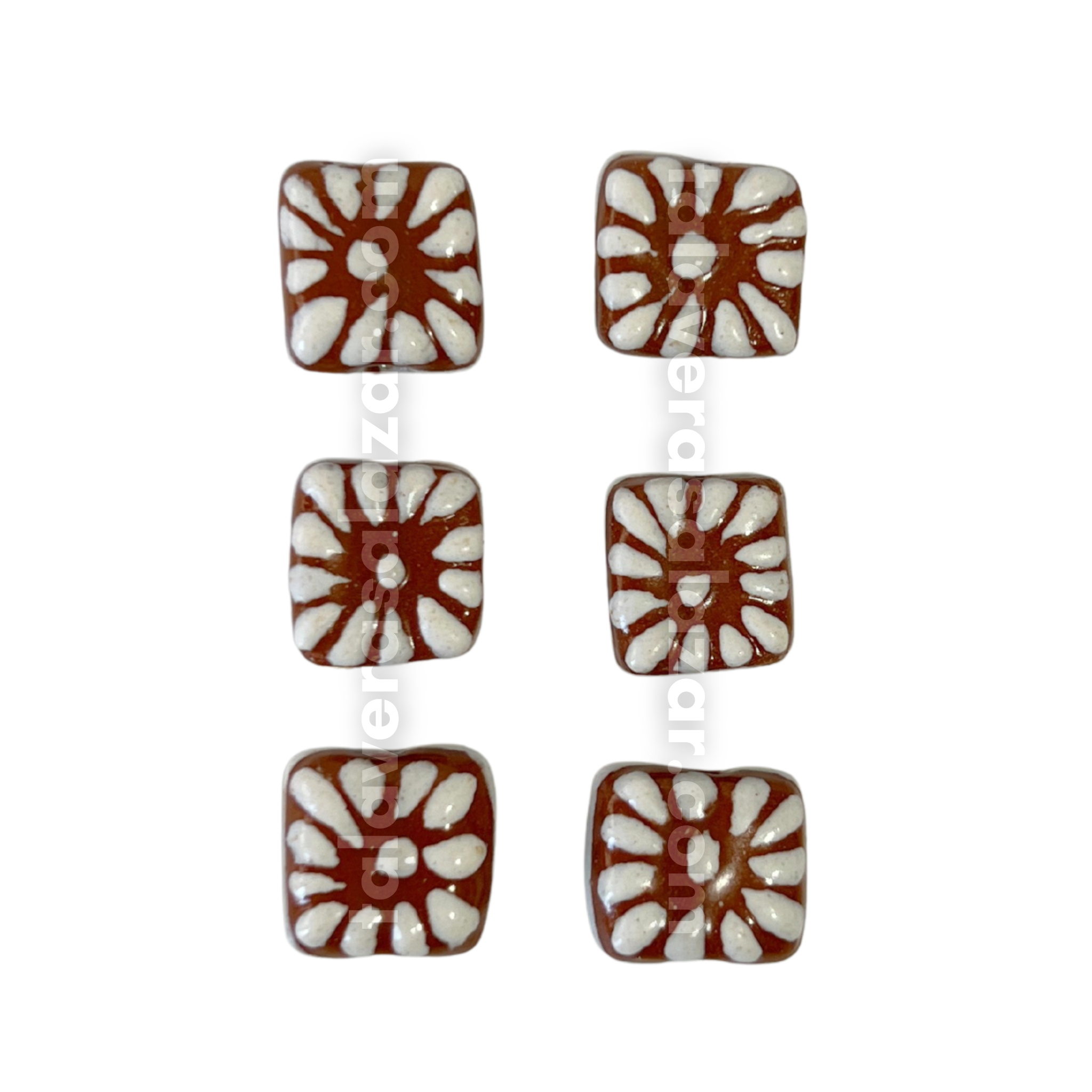 CUADRO PLANO 1.5 CM FONDO CAFE DECORADO BLANCO
