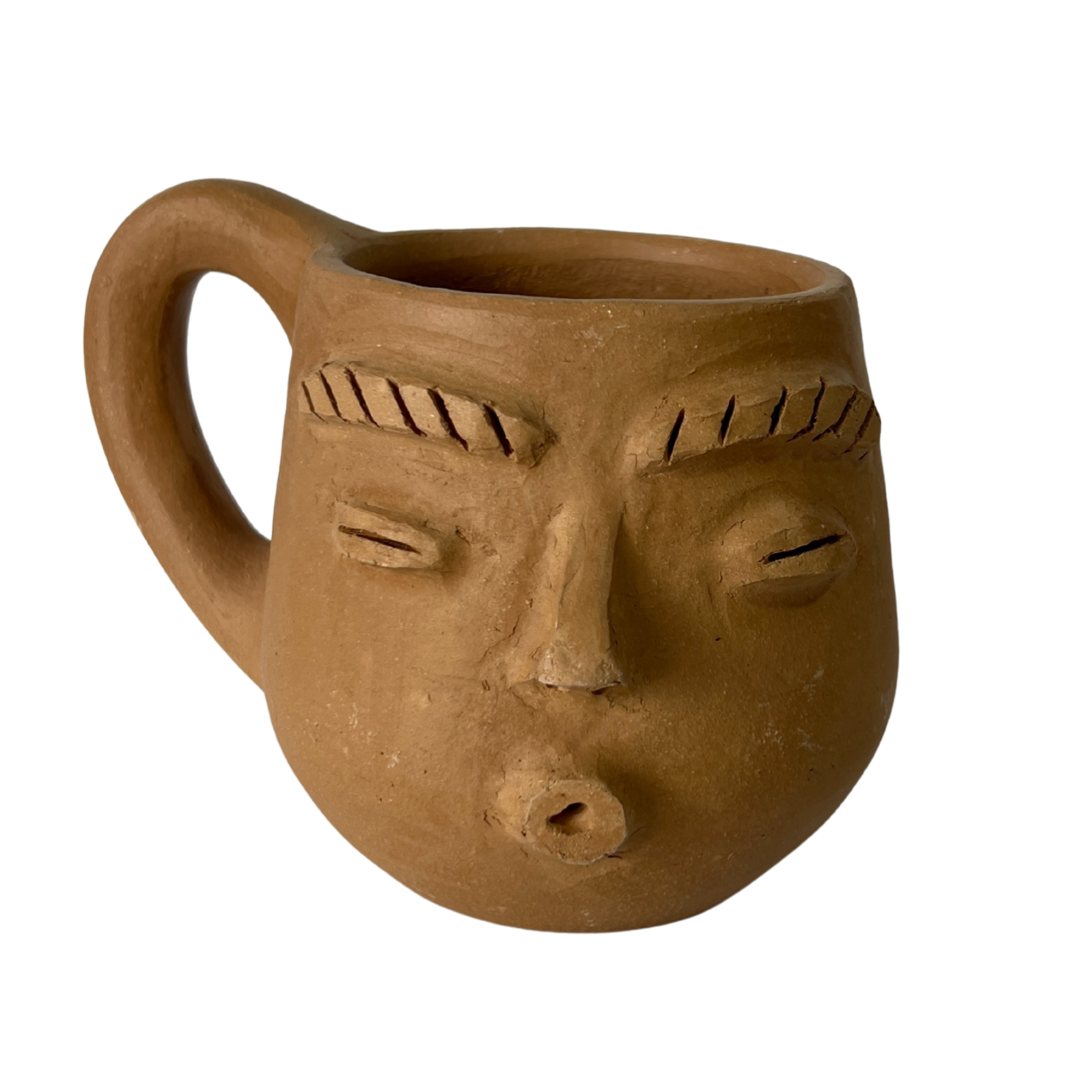 TAZA BARRO BLANCO CARITA SILBANDO