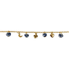 PULSERA LUNA TREBOL CORAZON CON ESFERAS DECORADO AZUL COBALTO CADENA DORADA