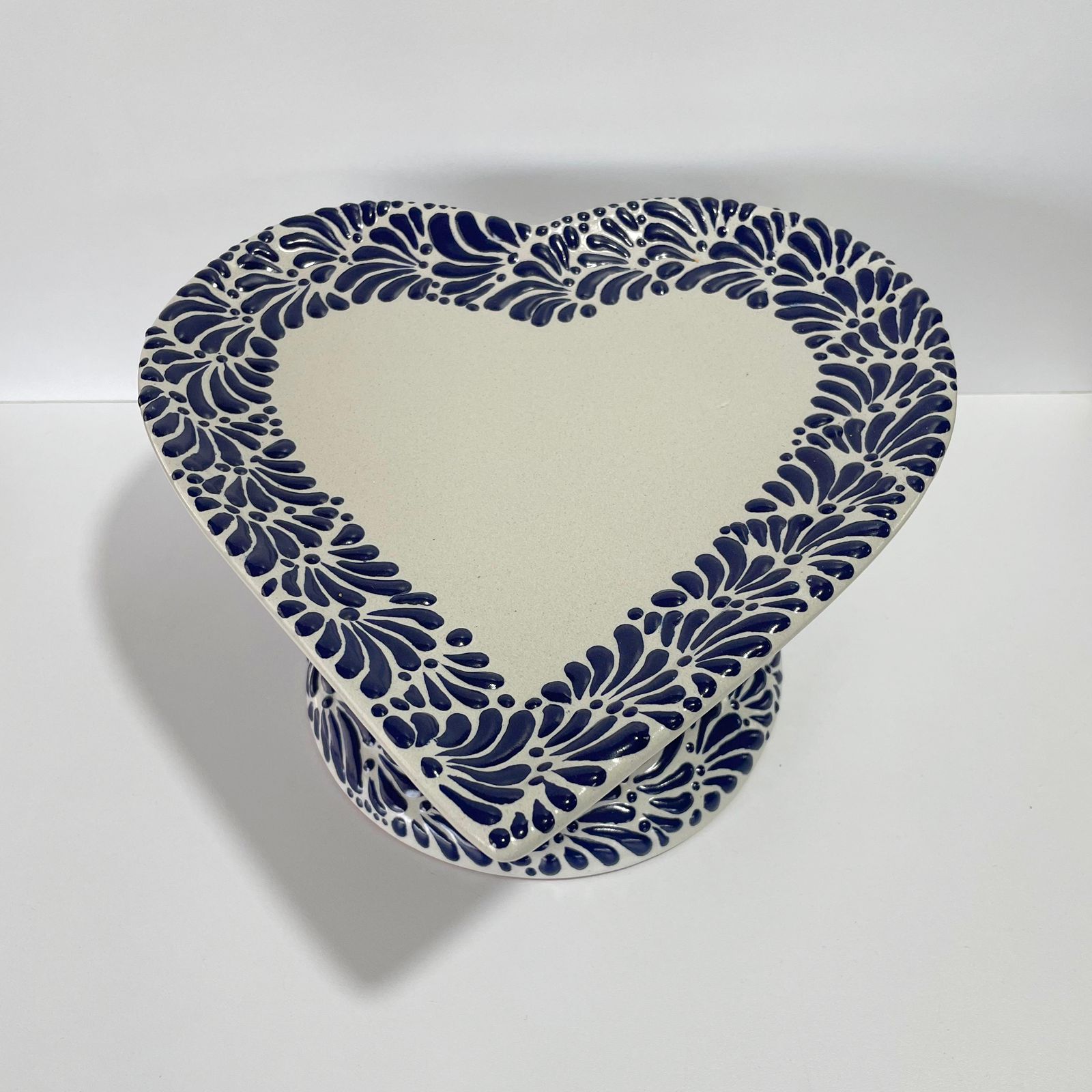 BASE PARA PASTEL FORMA DE CORAZON GRANDE FONDO TRADICIONAL CENEFA MIK AZUL COBALTO