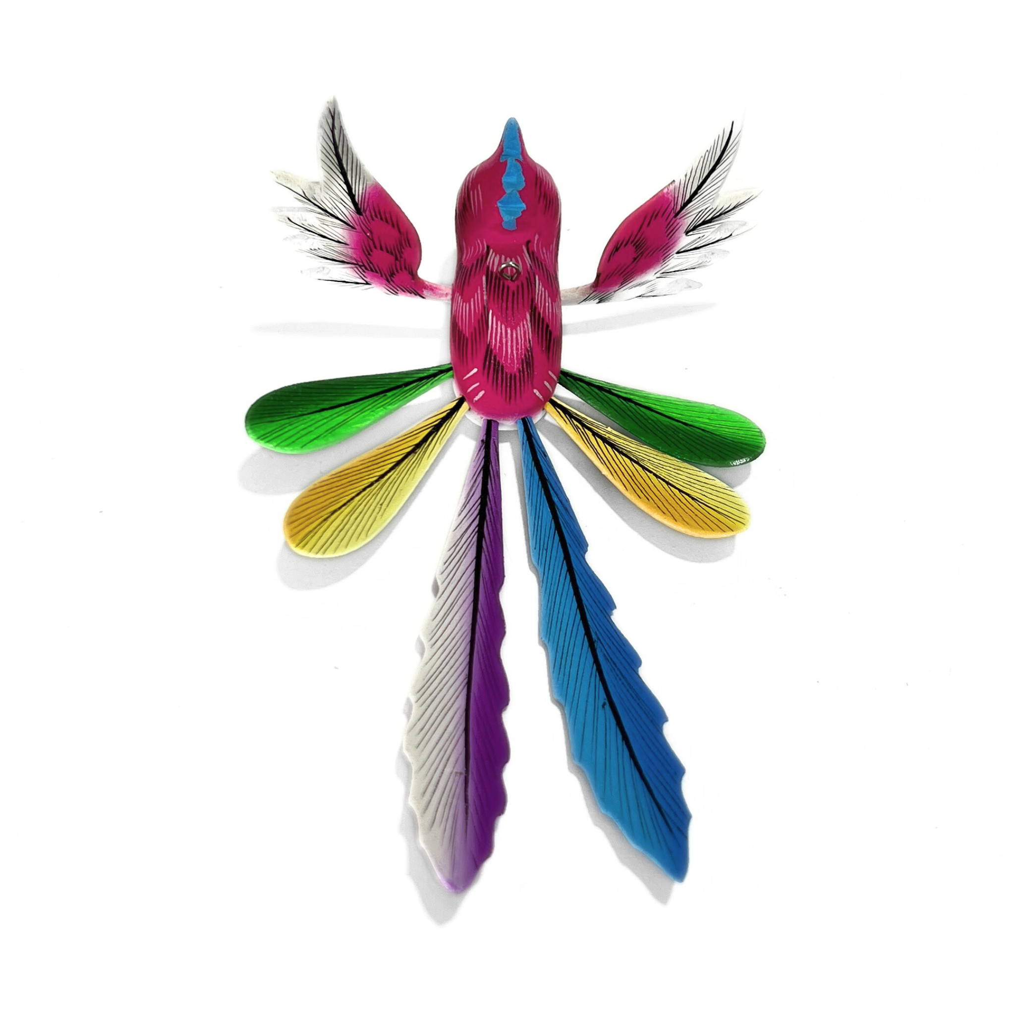 QUETZAL ALEBRIJE CHICO ROSA Y BLANCO MULTICOLOR OAXACA