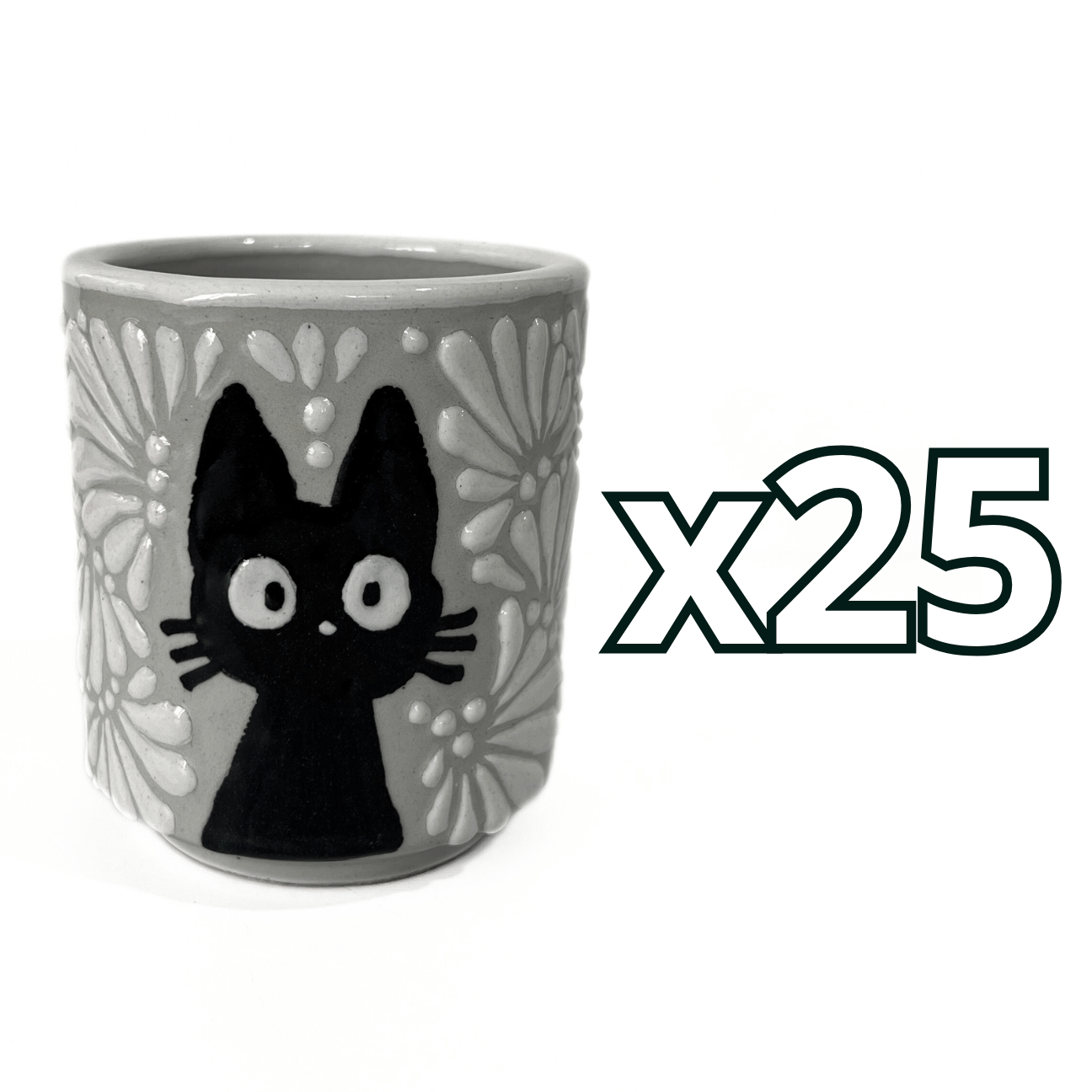 TAZA RECTA ESTANDAR FONDO TRADICIONAL MIK NEGRO GATO NEGRO