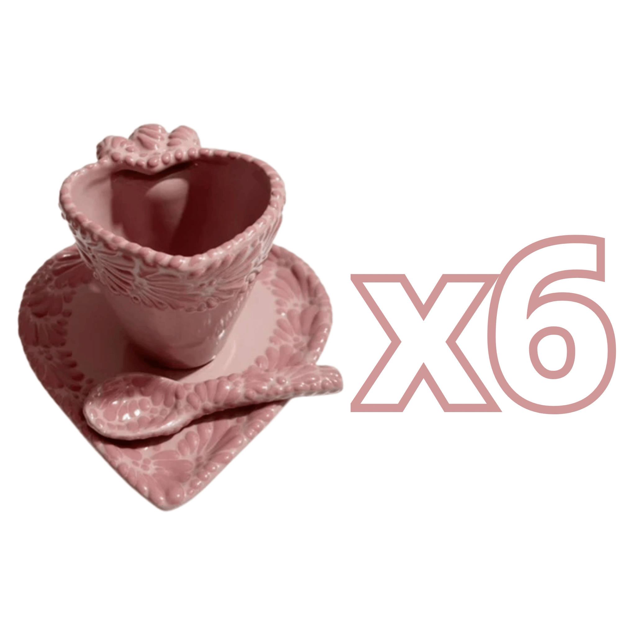 SET 3 PIEZAS FORMA CORAZON FONDO ROSA MIK CENEFA ROSA