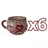 TAZA CHOCOLATERA MEDIANA FONDO TRADICIONAL CENEFA FLORES VINO