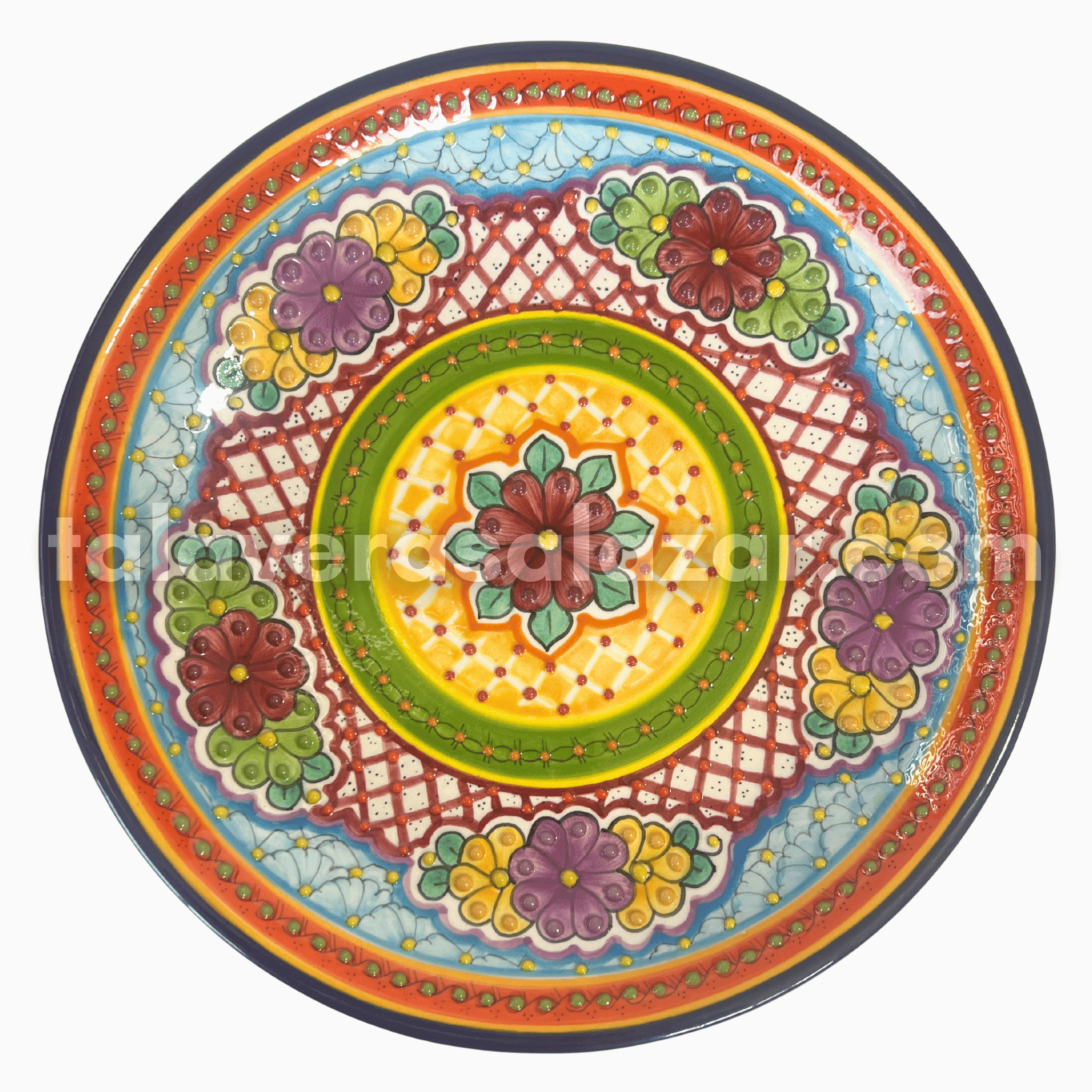 PLATON REDONDO 40 CM FLORES MULTICOLOR