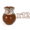 FLORERO ONDAS 8 CM FONDO CAFE MIK CENEFA BLANCO