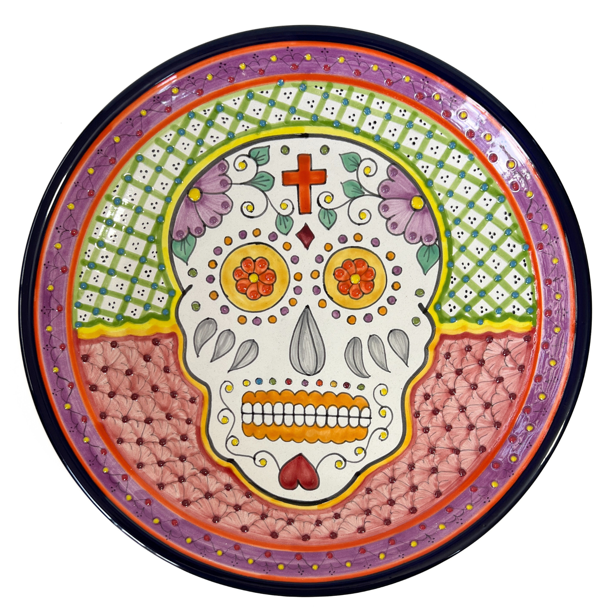 PLATON REDONDO 40 CM CALAVERA MULTICOLOR