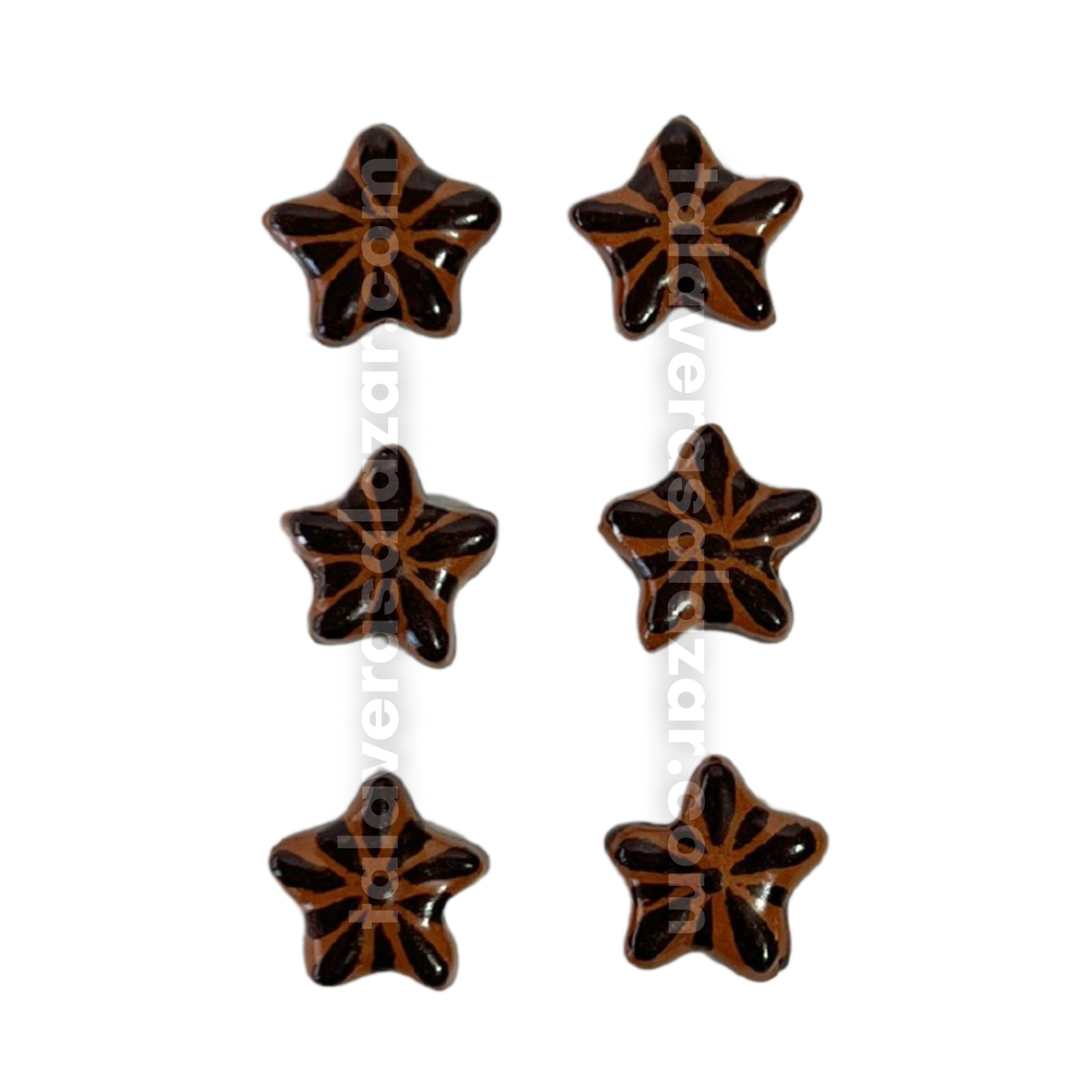 ESTRELLA 5 PICOS 1.7 CM FONDO CAFE DECORADO CAFE CHOCOLATE