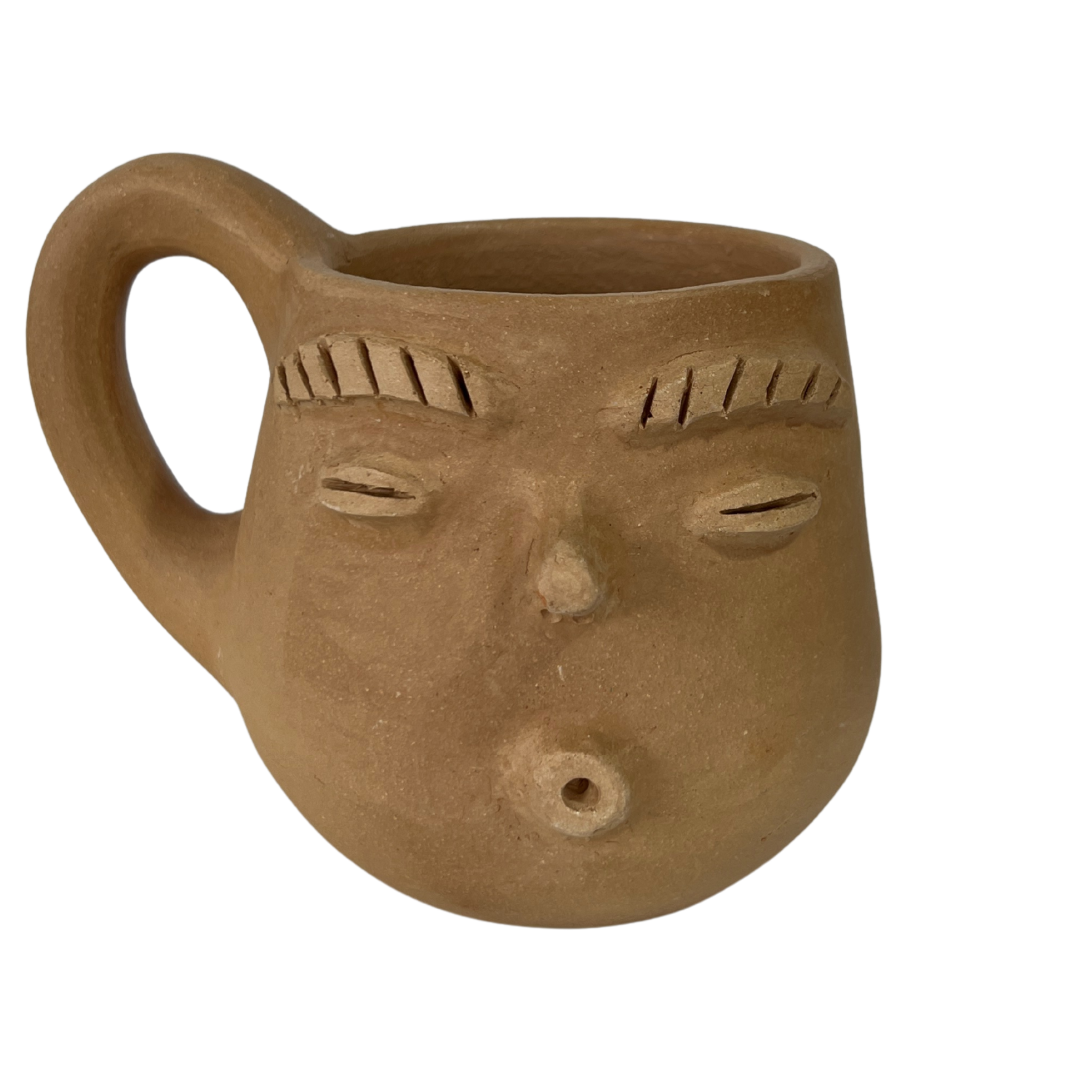 TAZA BARRO BLANCO CARITA CHIFLANDO