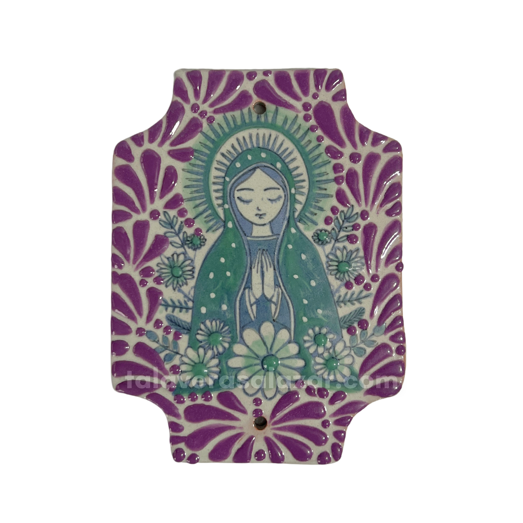 PLACA 14.5 CM VIRGENCITA MENTA MIK MORADO