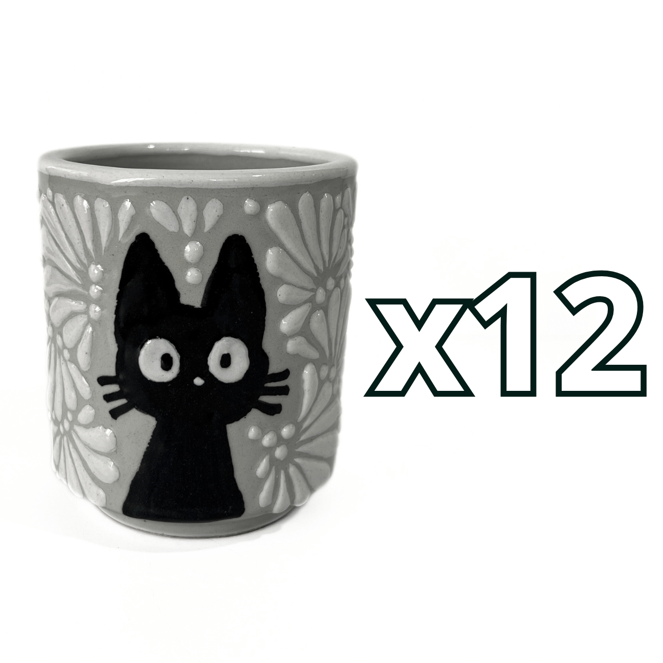 TAZA RECTA ESTANDAR FONDO TRADICIONAL MIK NEGRO GATO NEGRO