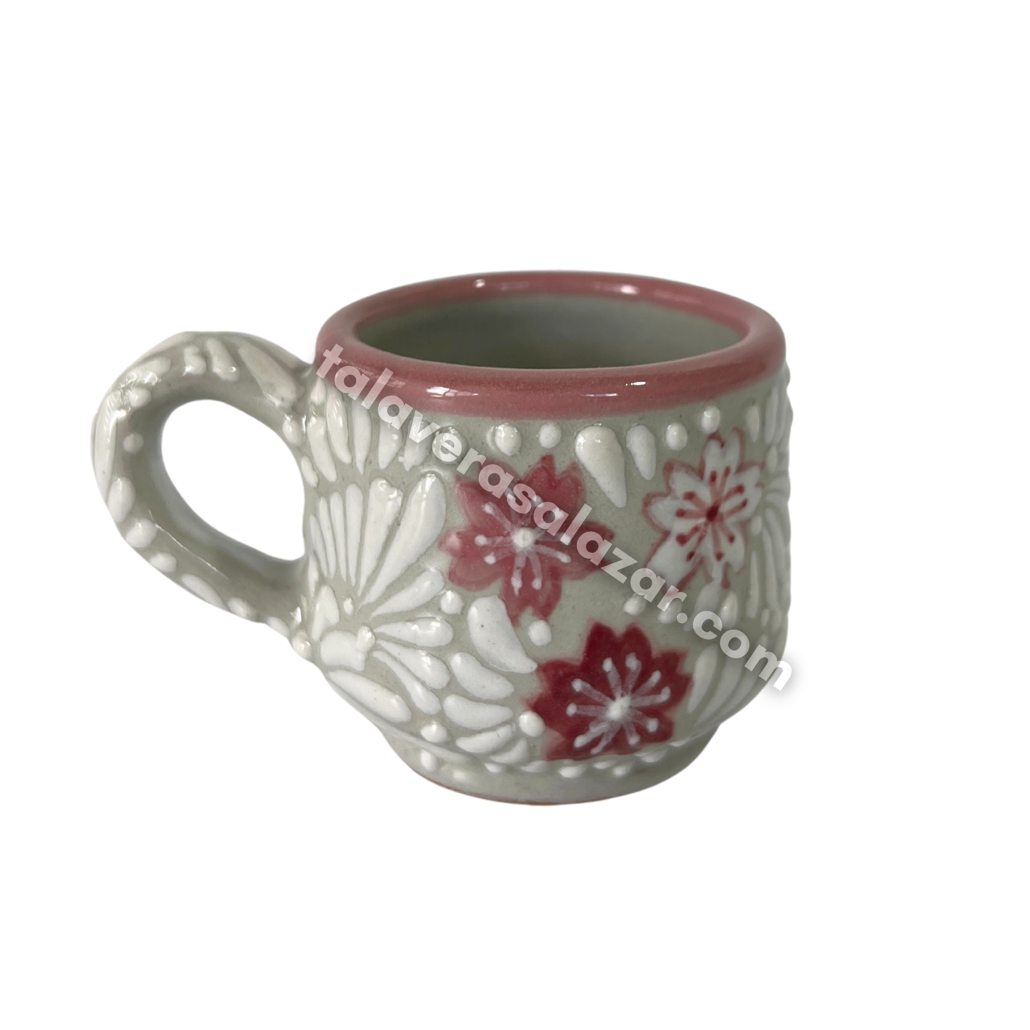 TAZA EXPRESO FONDO TRADICIONAL MIK BLANCO TRES FLORES CEREZO