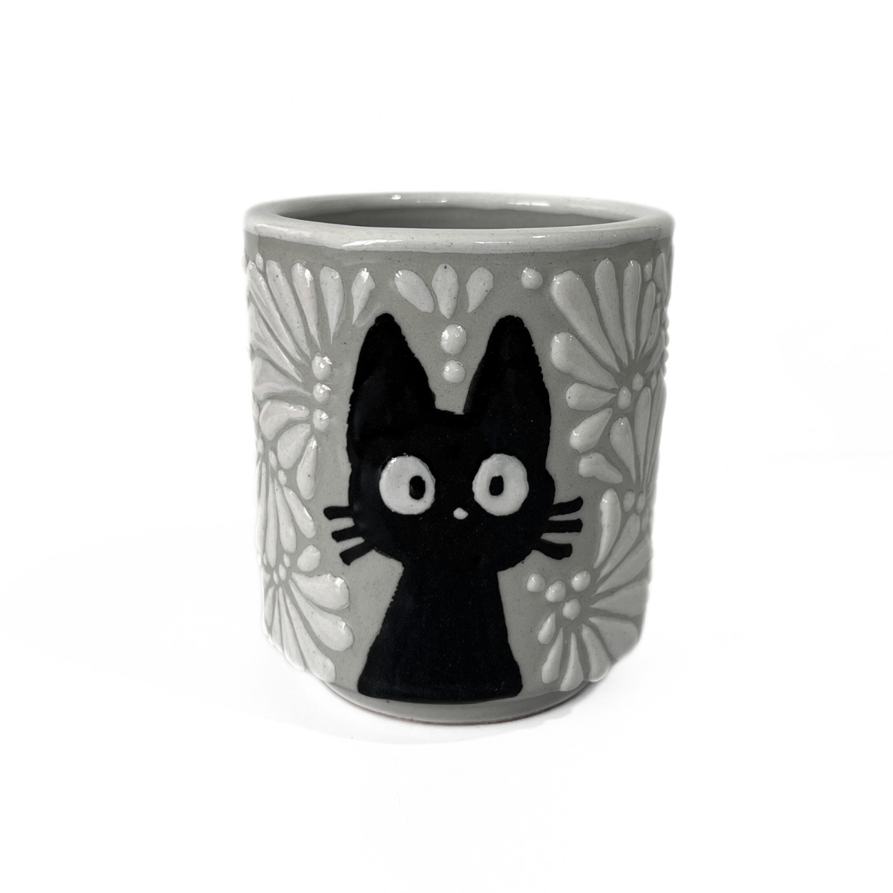TAZA RECTA ESTANDAR FONDO TRADICIONAL MIK NEGRO GATO NEGRO