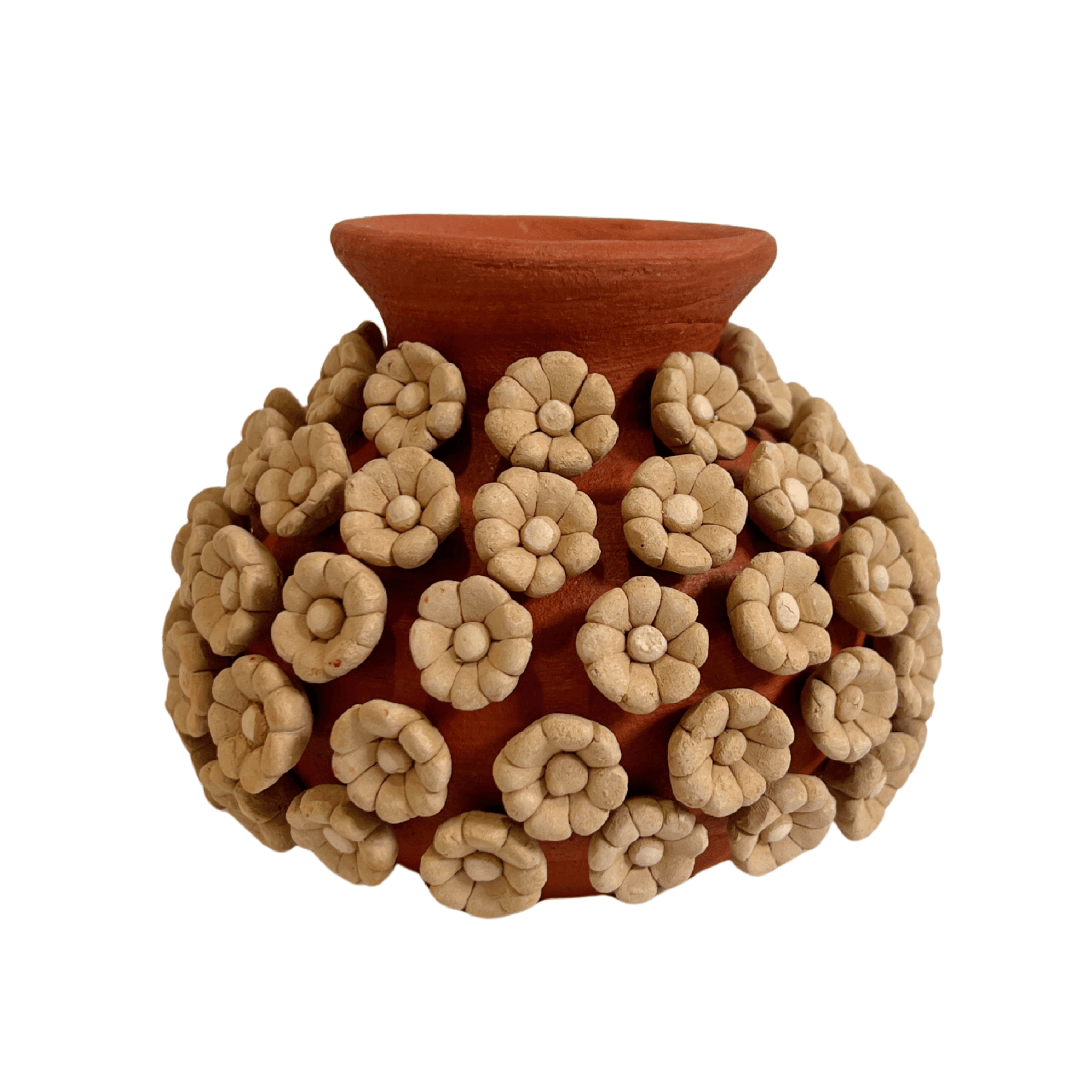 OLLITA BARRO ROJO FLORECITAS BARRO BLANCO