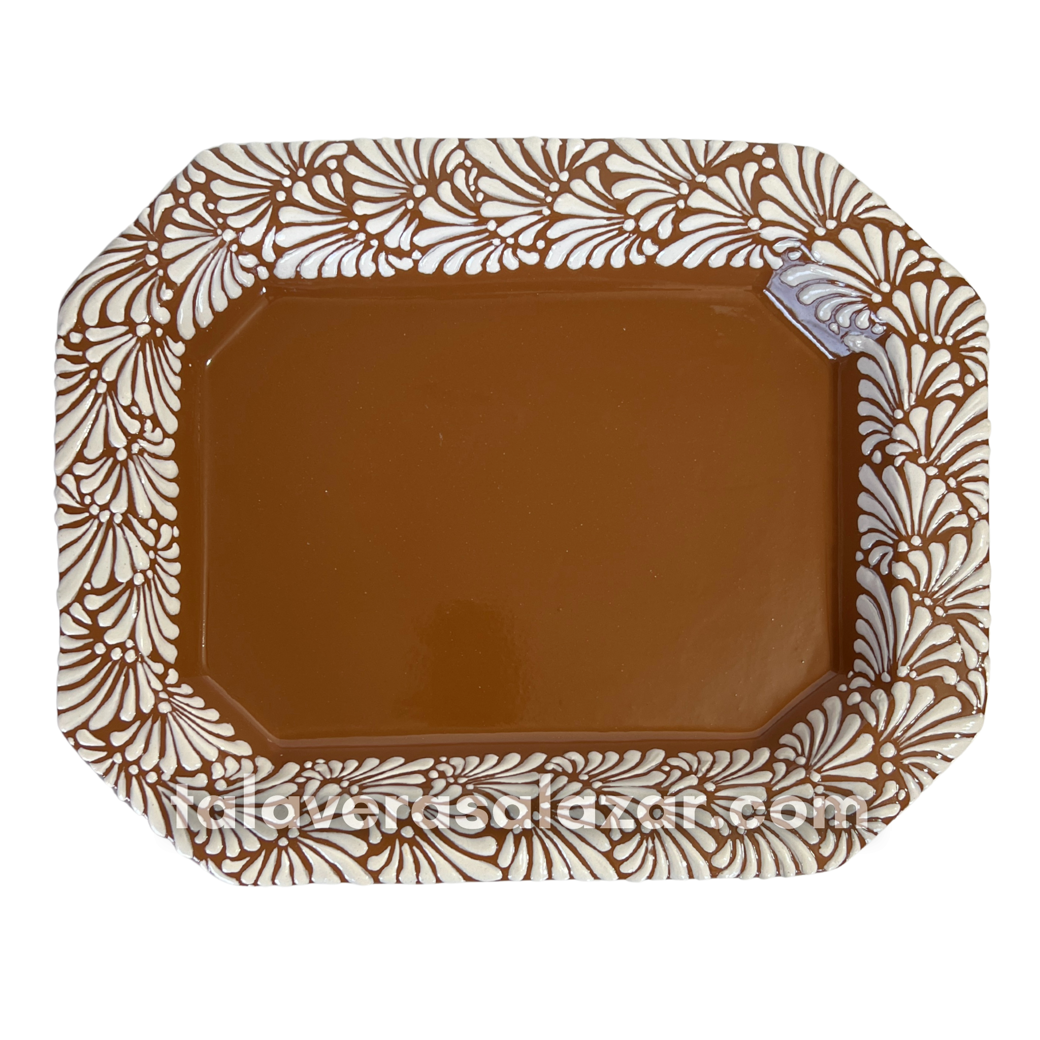 PLATON OCTAGONAL FONDO CAFE MIK CENEFA BLANCO