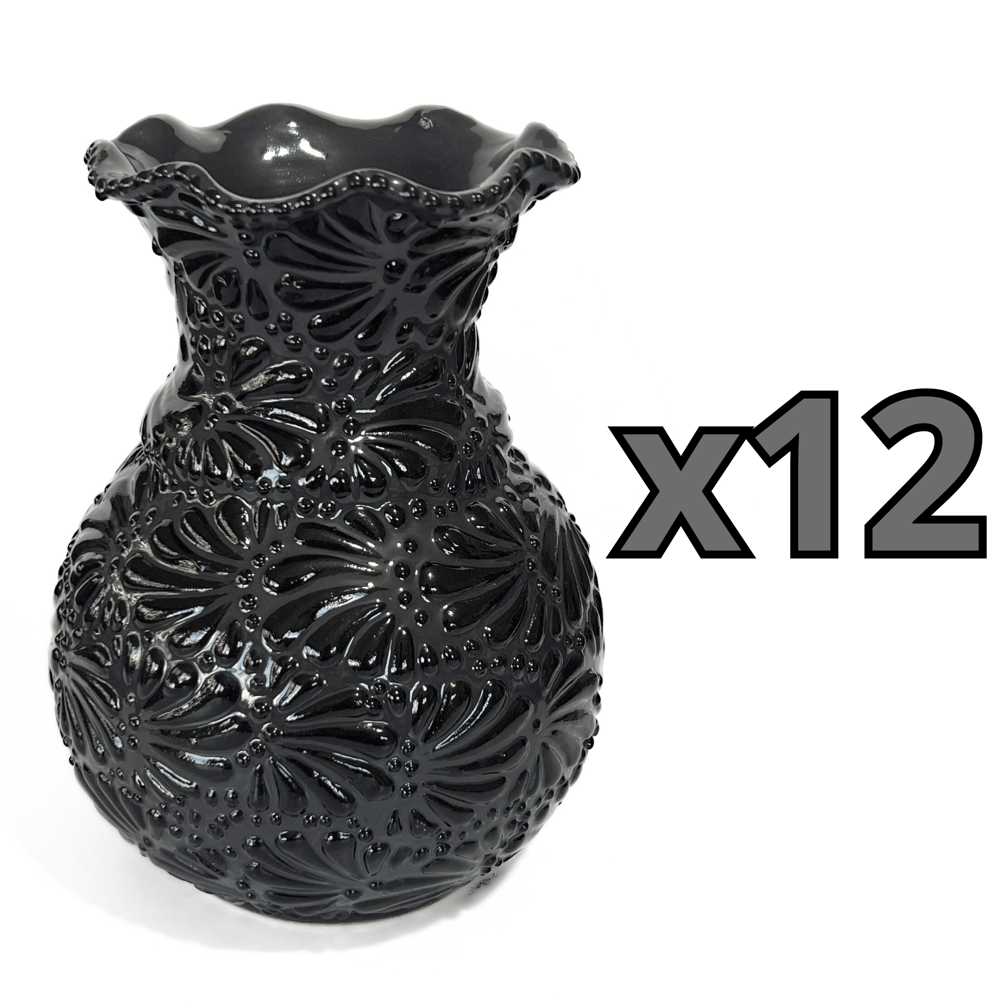 FLORERO ONDAS 20 CM MIK SUPER BLACK