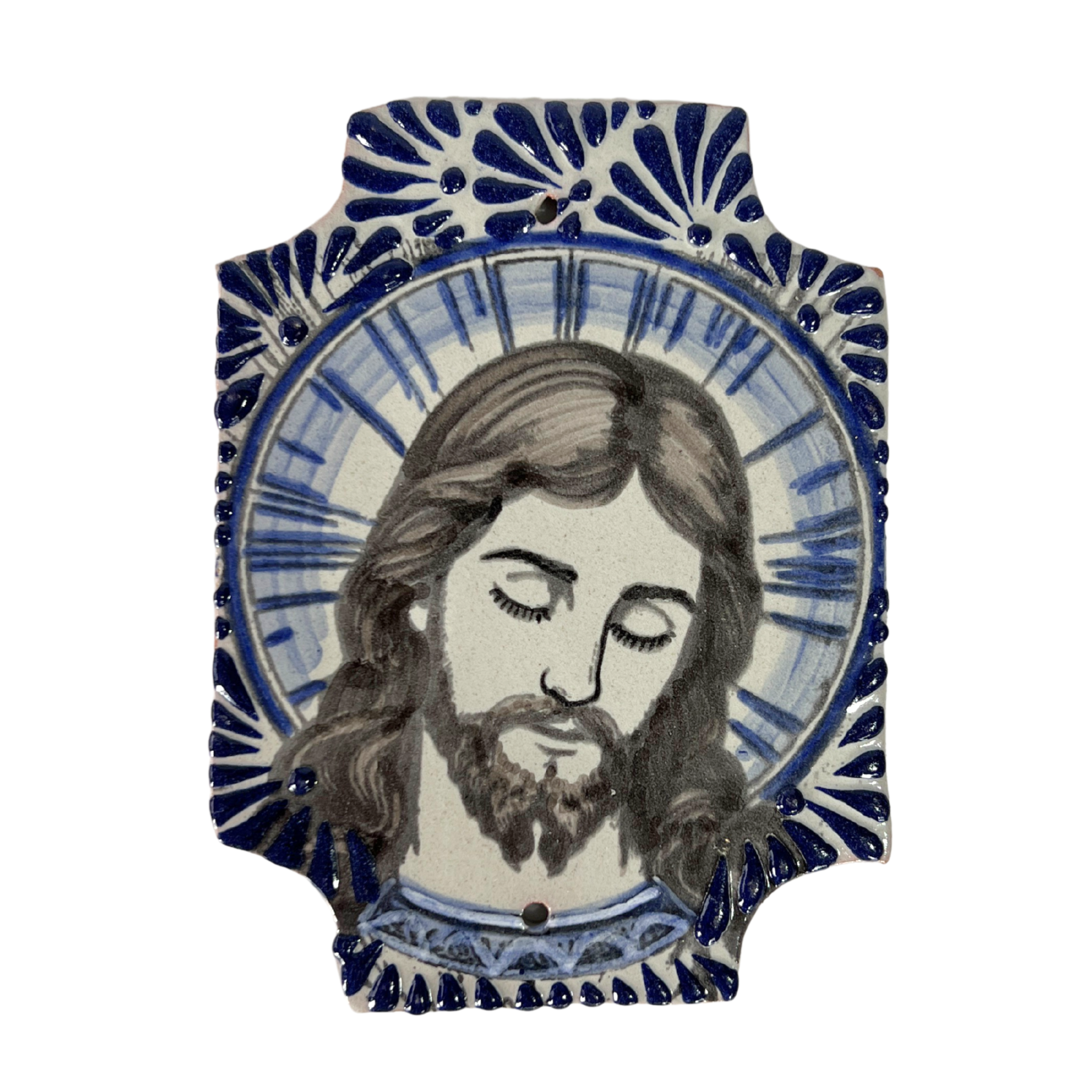 PLACA 14.5 CM JESUS MIK AZUL COBALTO