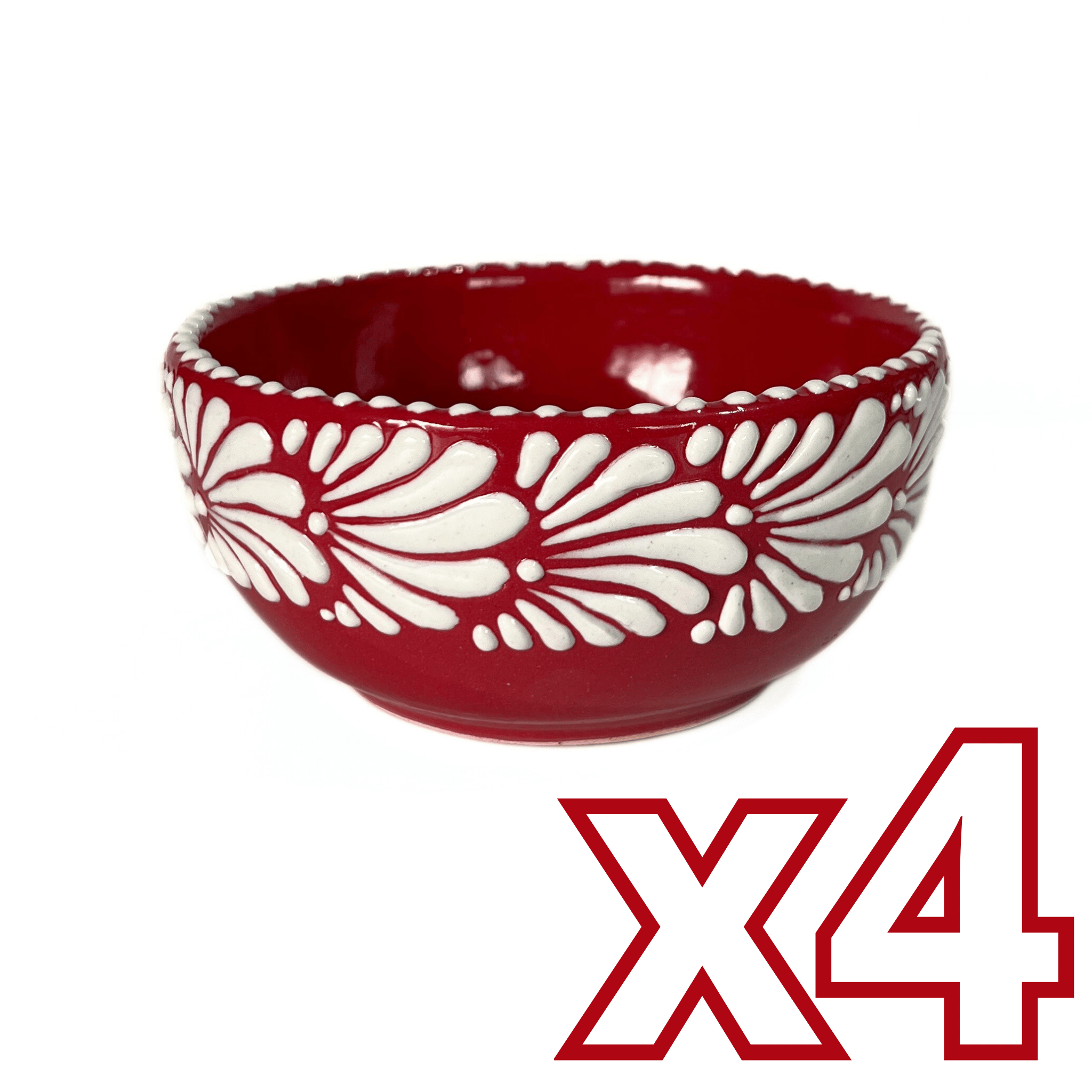 TAZON 15 CM FONDO ROJO MIK CENEFA BLANCO