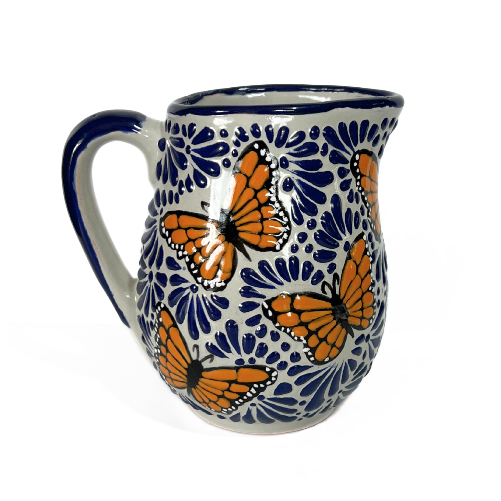 JARRA CHICA FONDO TRADICIONAL MIK AZUL COBALTO MARIPOSAS