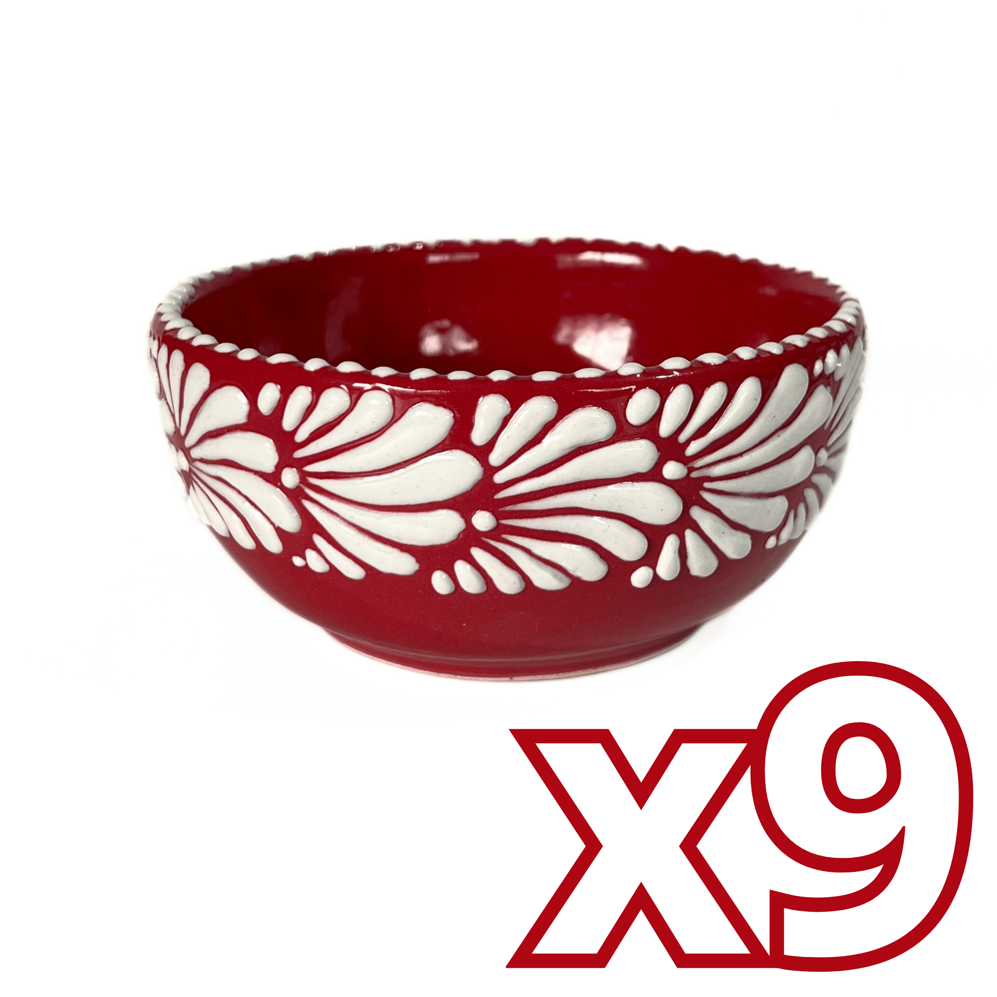 TAZON 15 CM FONDO ROJO MIK CENEFA BLANCO