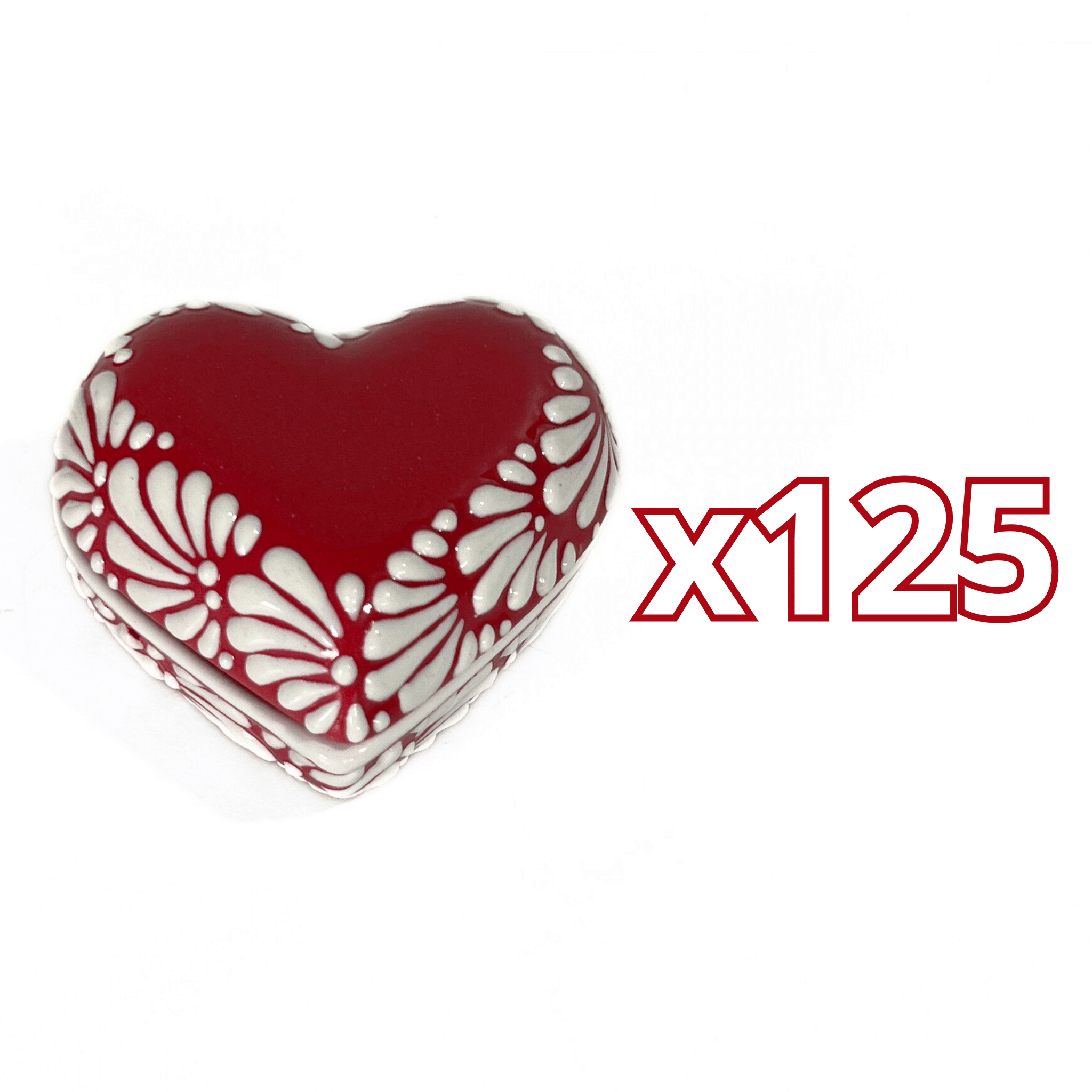 ALHAJERO GRANDE FORMA DE CORAZON FONDO ROJO MIK CENEFA BLANCO