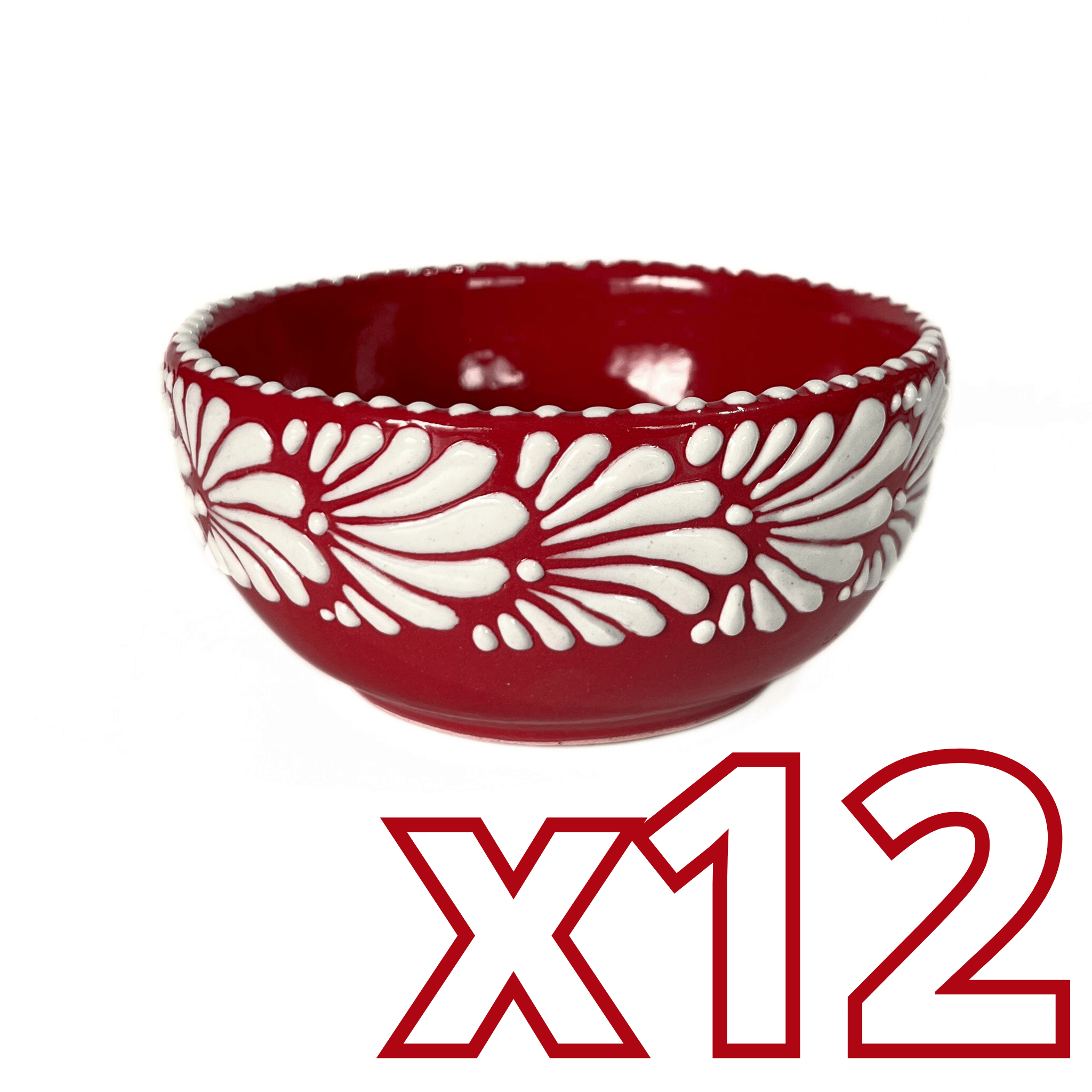 TAZON 15 CM FONDO ROJO MIK CENEFA BLANCO