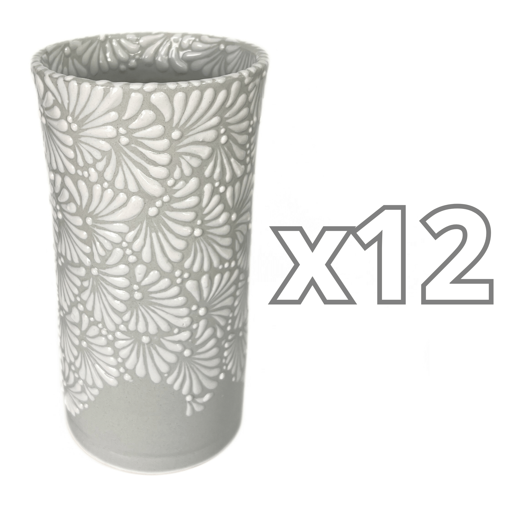 FLORERO CILINDRO 25 CM FONDO TRADICIONAL MIK MEDIO BLANCO