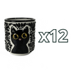 TAZA RECTA ESTANDAR FONDO TRADICIONAL MIK NEGRO GATO NEGRO CON OJOS AMARILLOS