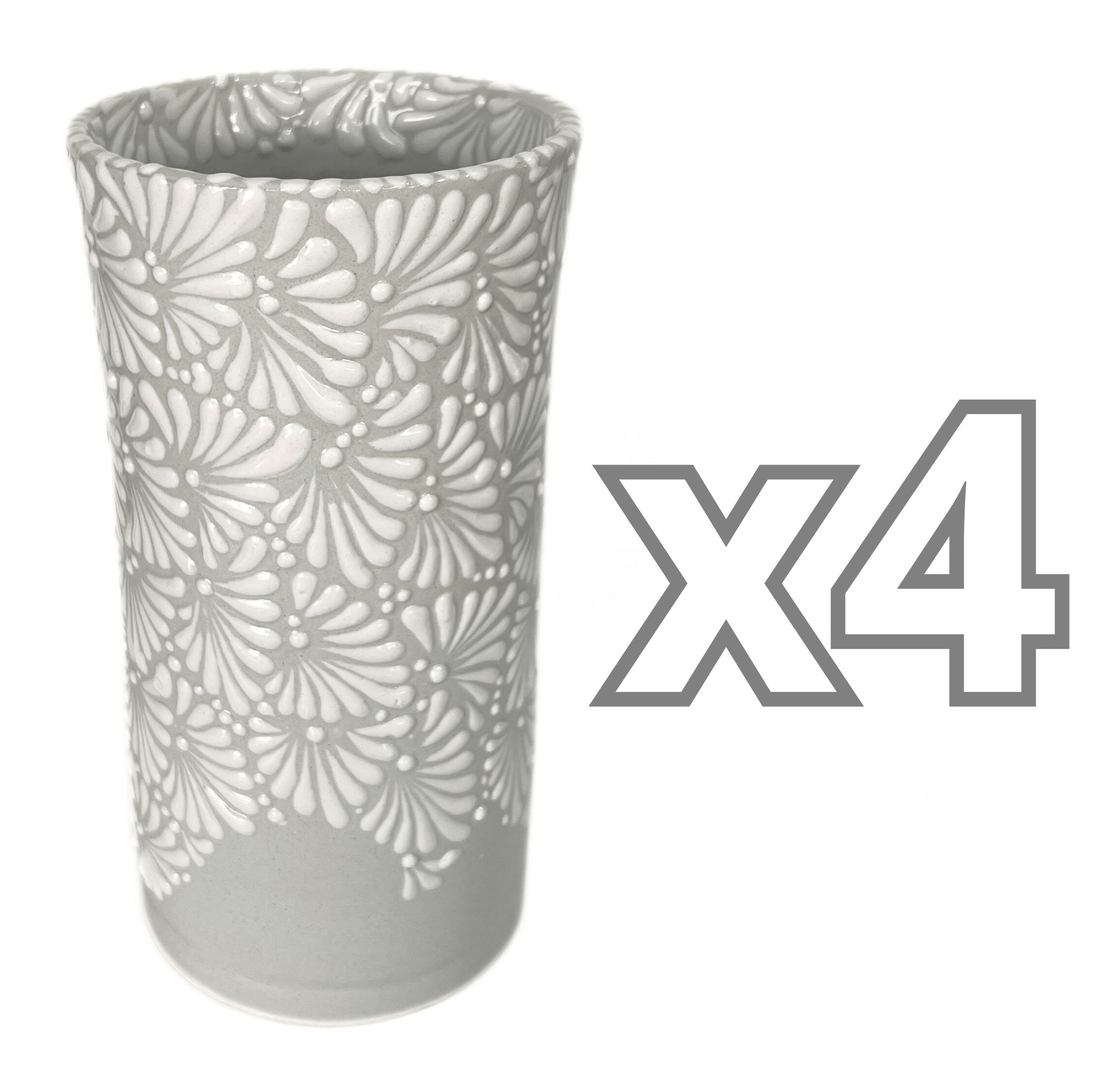 FLORERO CILINDRO 25 CM FONDO TRADICIONAL MIK MEDIO BLANCO
