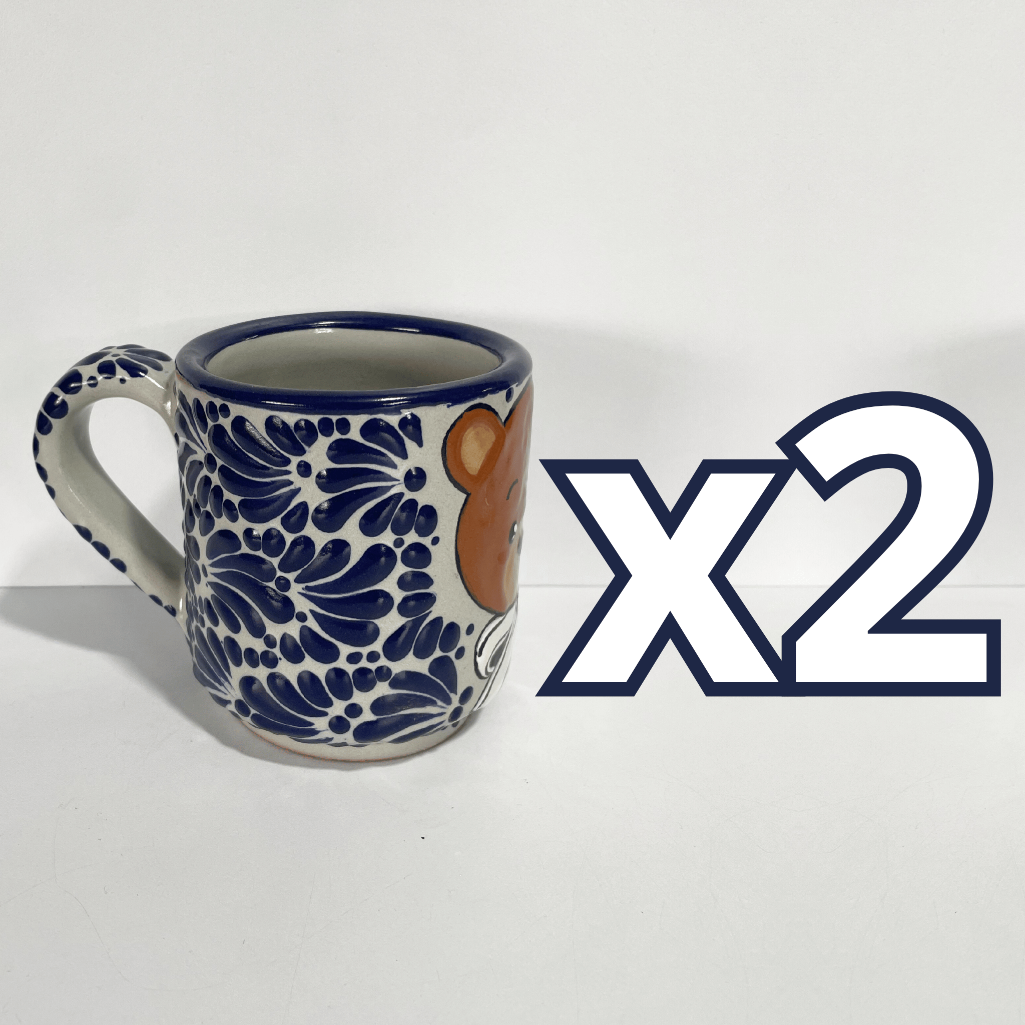 TAZA RECTA ESTANDAR FONDO TRADICIONAL MIK AZUL COBALTO OSITO MOÑO