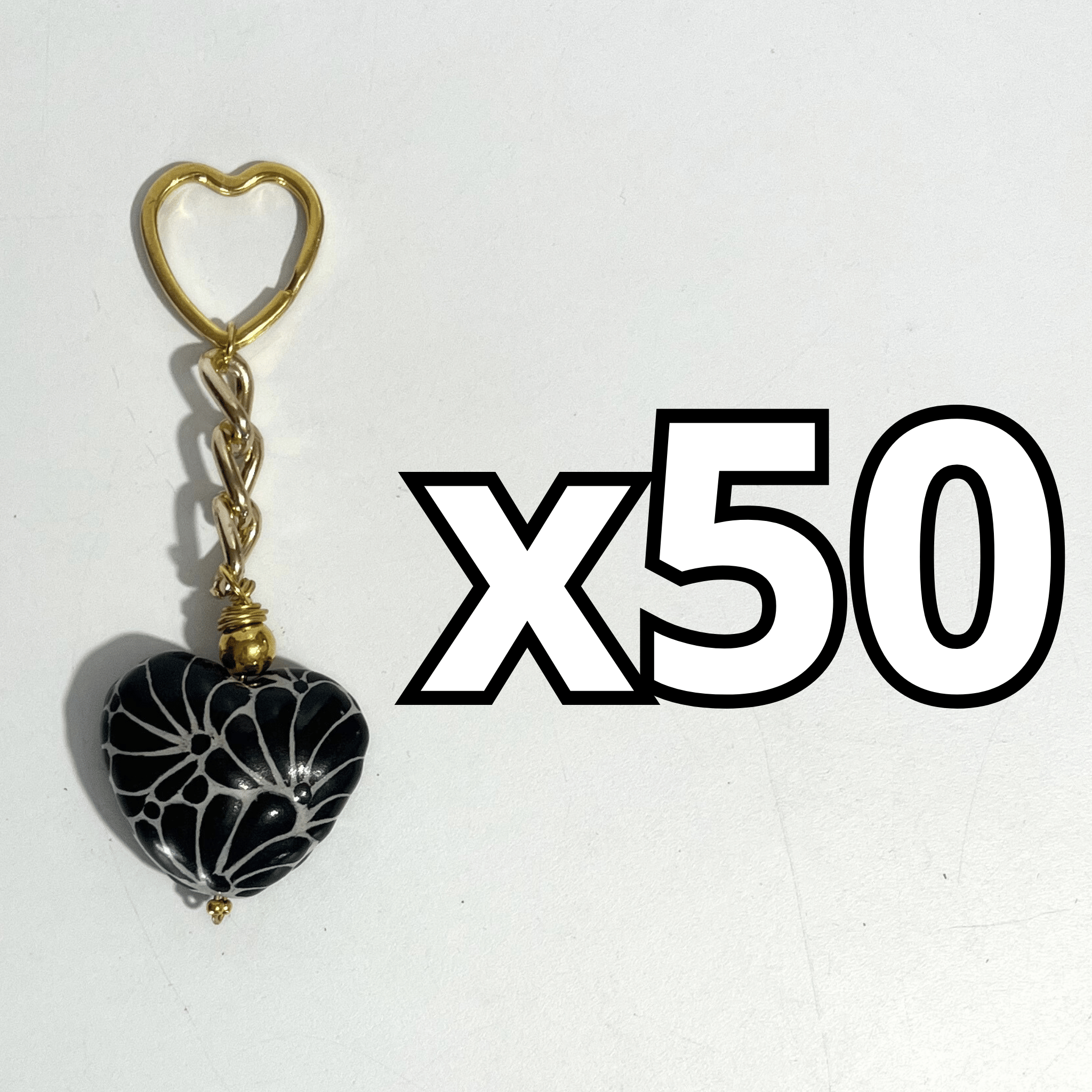 LLAVERO CORAZON INFLADO FONDO TRADICIONAL MIK NEGRO