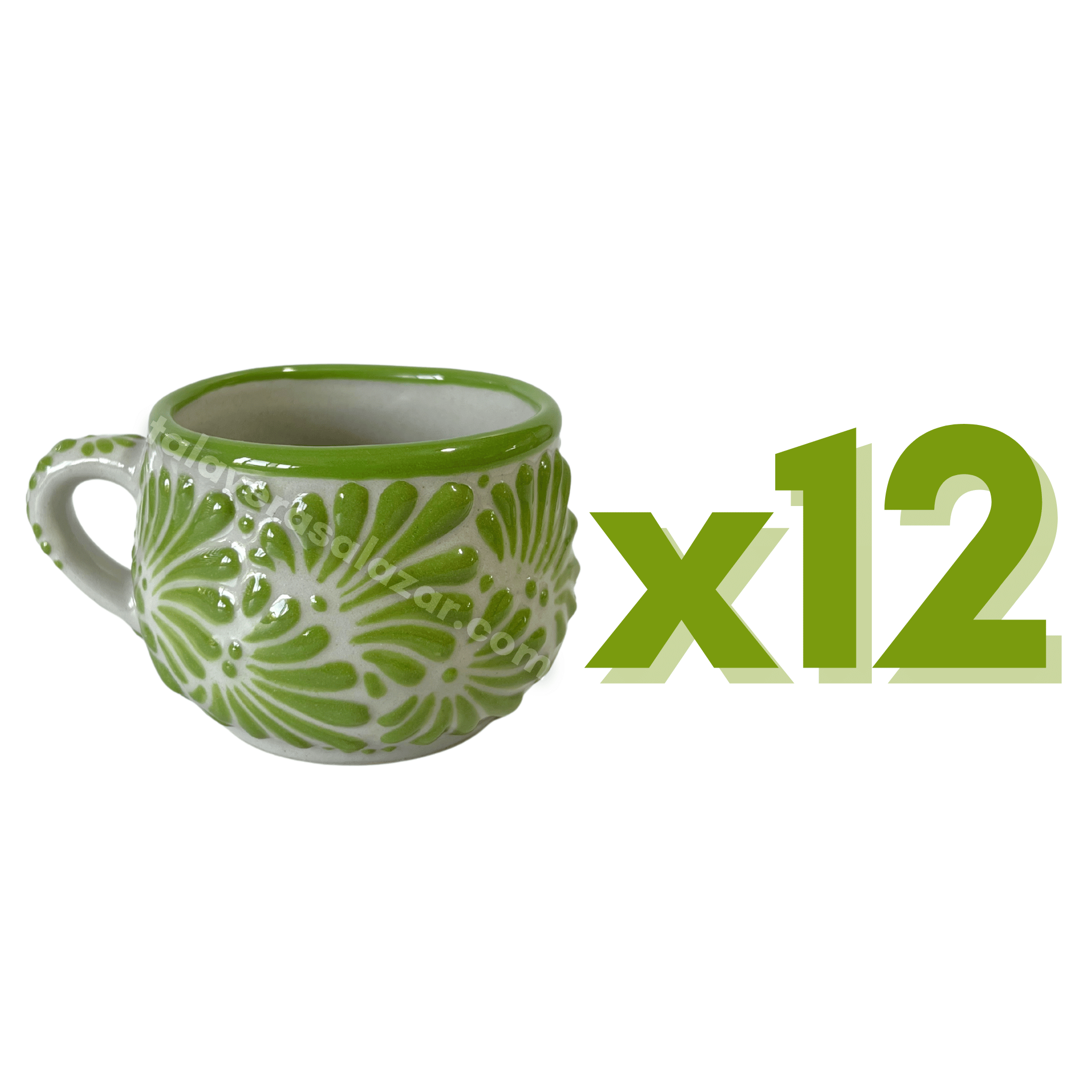 TAZA CHOCOLATERA MEDIANA FONDO TRADICIONAL MIK VERDE LIMON