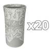 FLORERO CILINDRO 25 CM 16 CARACTERES FONDO TRADICIONAL MIK MEDIO BLANCO PERSONALIZADO
