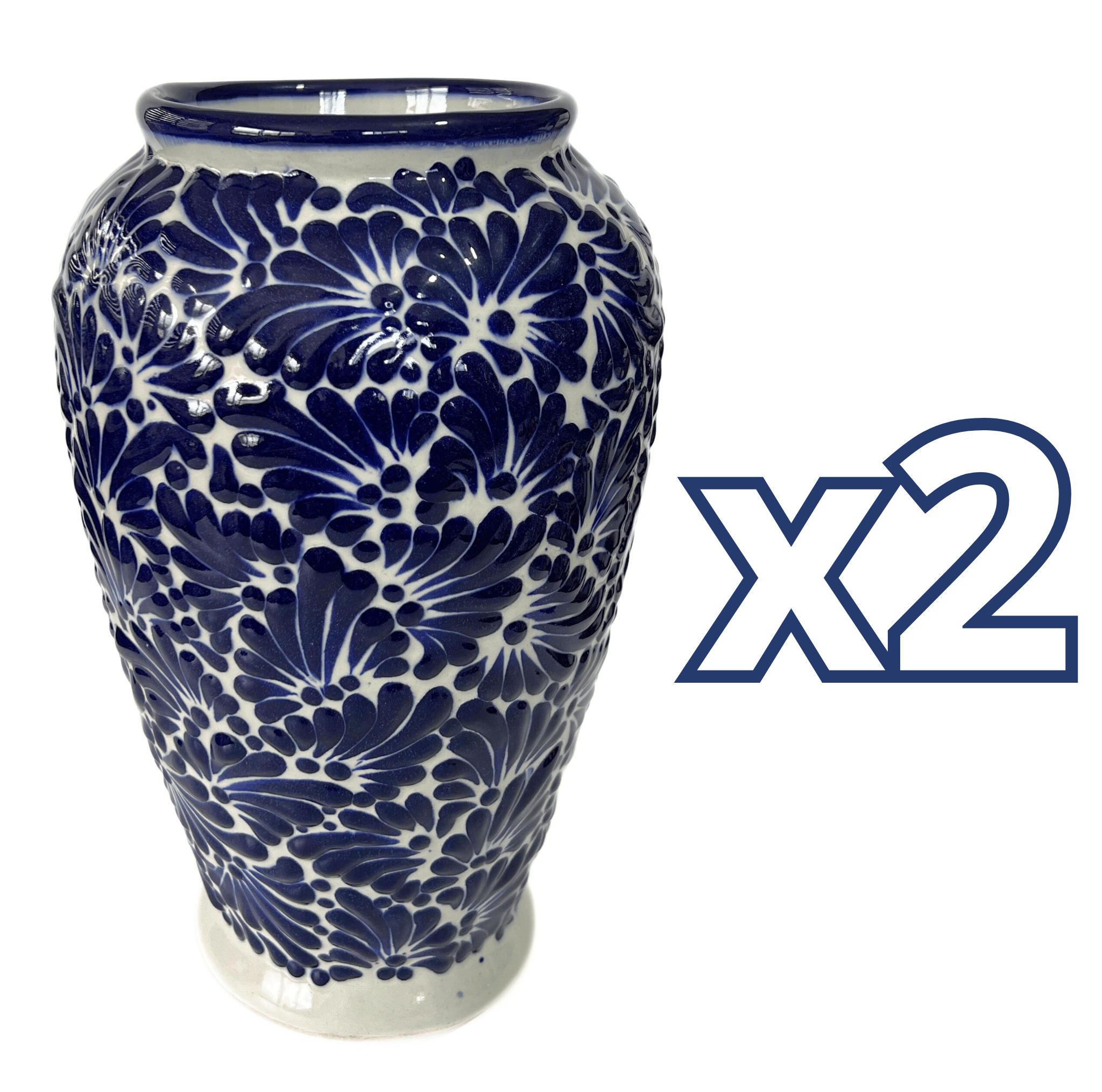 FLORERO JARRON ALTO FONDO TRADICIONAL MIK AZUL COBALTO
