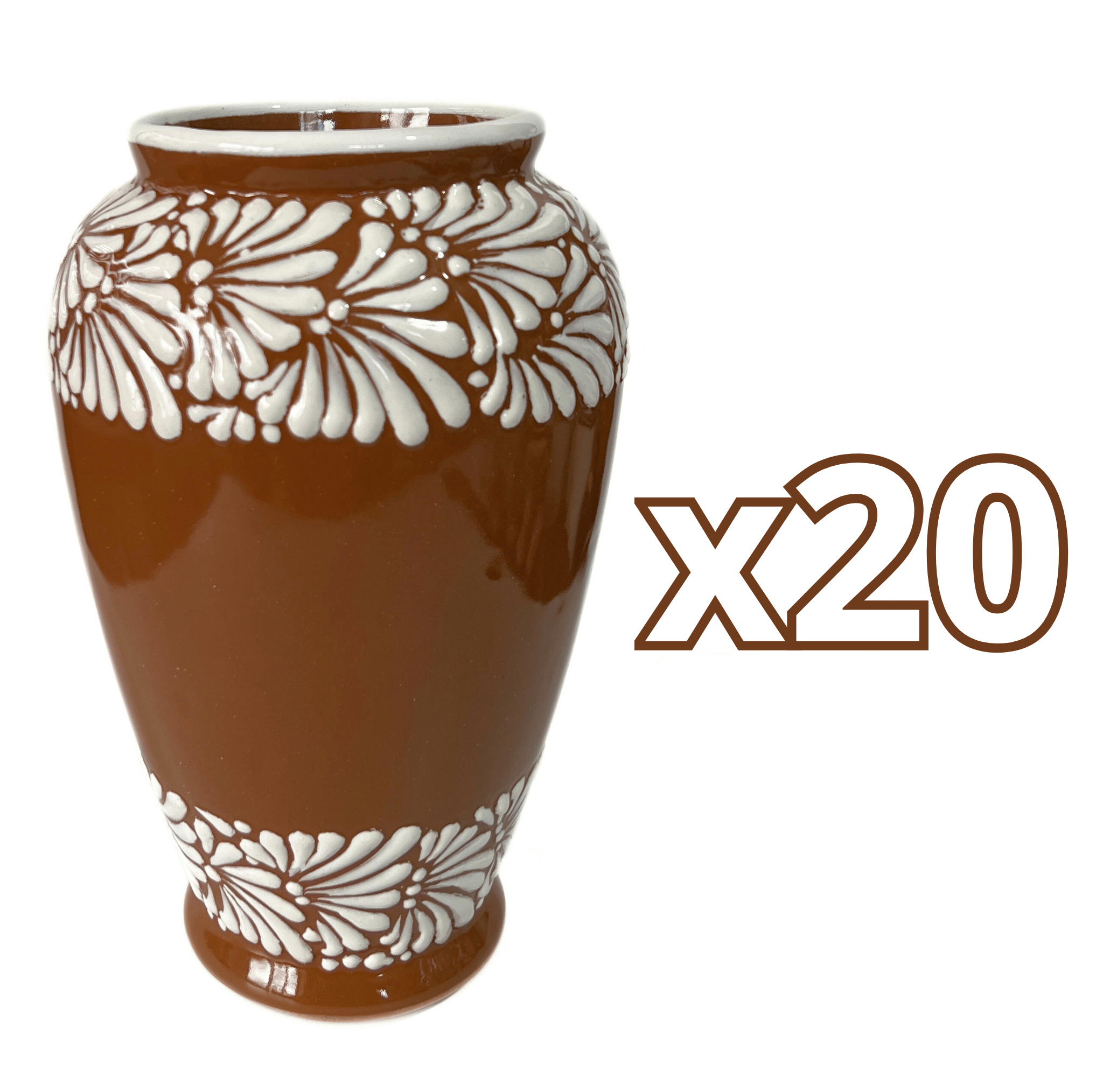 FLORERO JARRON ALTO FONDO CAFE MIK DOBLE CENEFA BLANCO