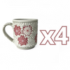 TAZA RECTA ESTANDAR FONDO TRADICIONAL MIK BLANCO TRES FLORES CEREZO