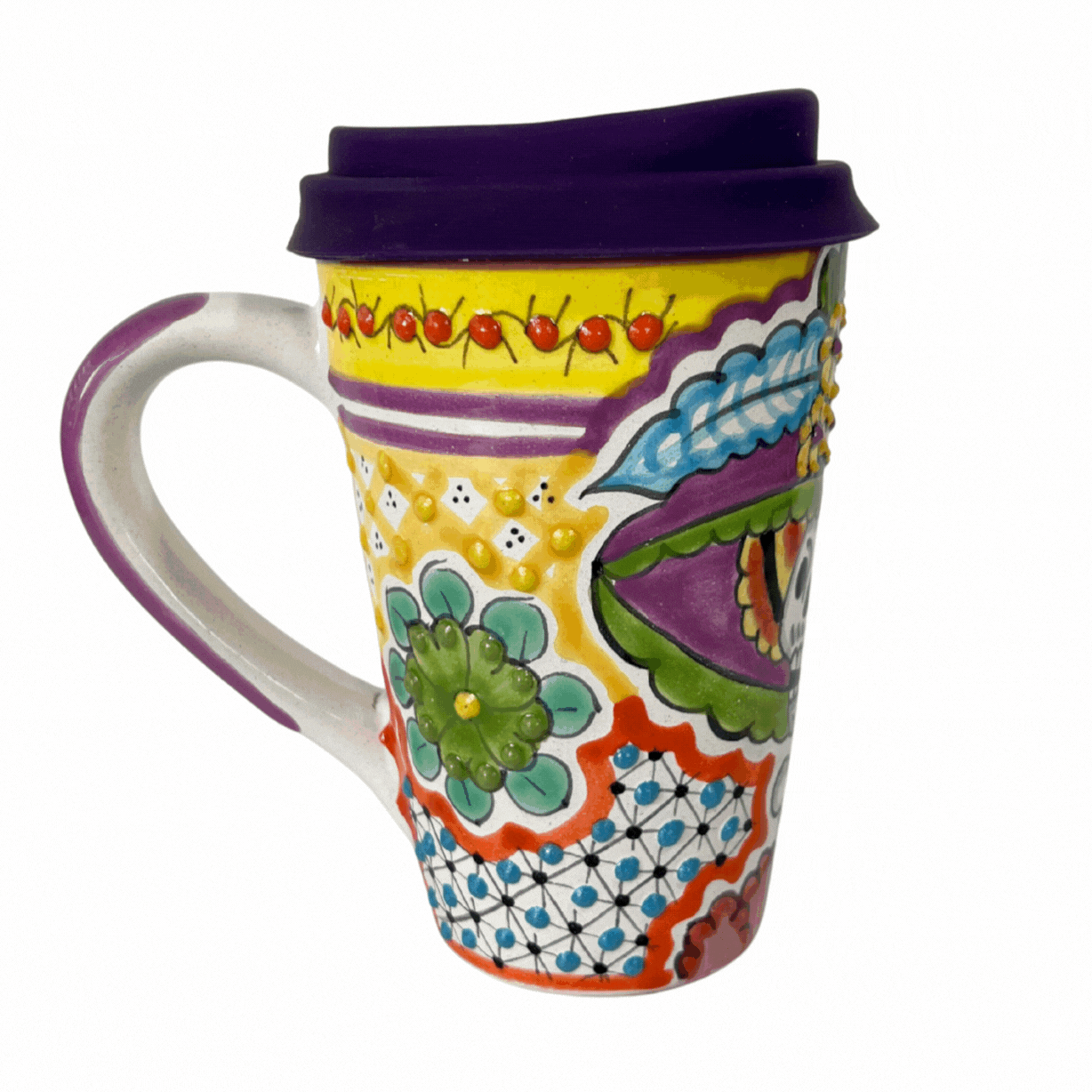 TERMO CON ASA 15 CM CALAVERA CATRINA MULTICOLOR