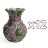 FLORERO ONDAS 15 CM FONDO TRADICIONAL MIK COMBINACION VERDE BANDERA CON MORADO