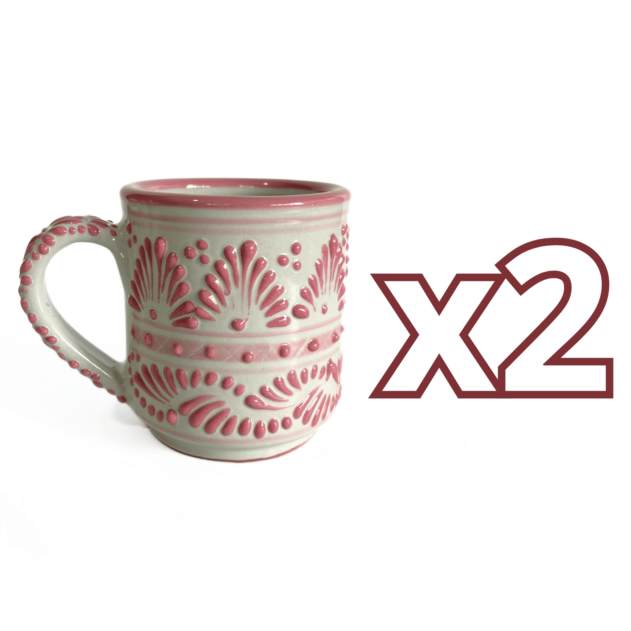 TAZA RECTA ESTANDAR FONDO TRADICIONAL CENEFA ROSA