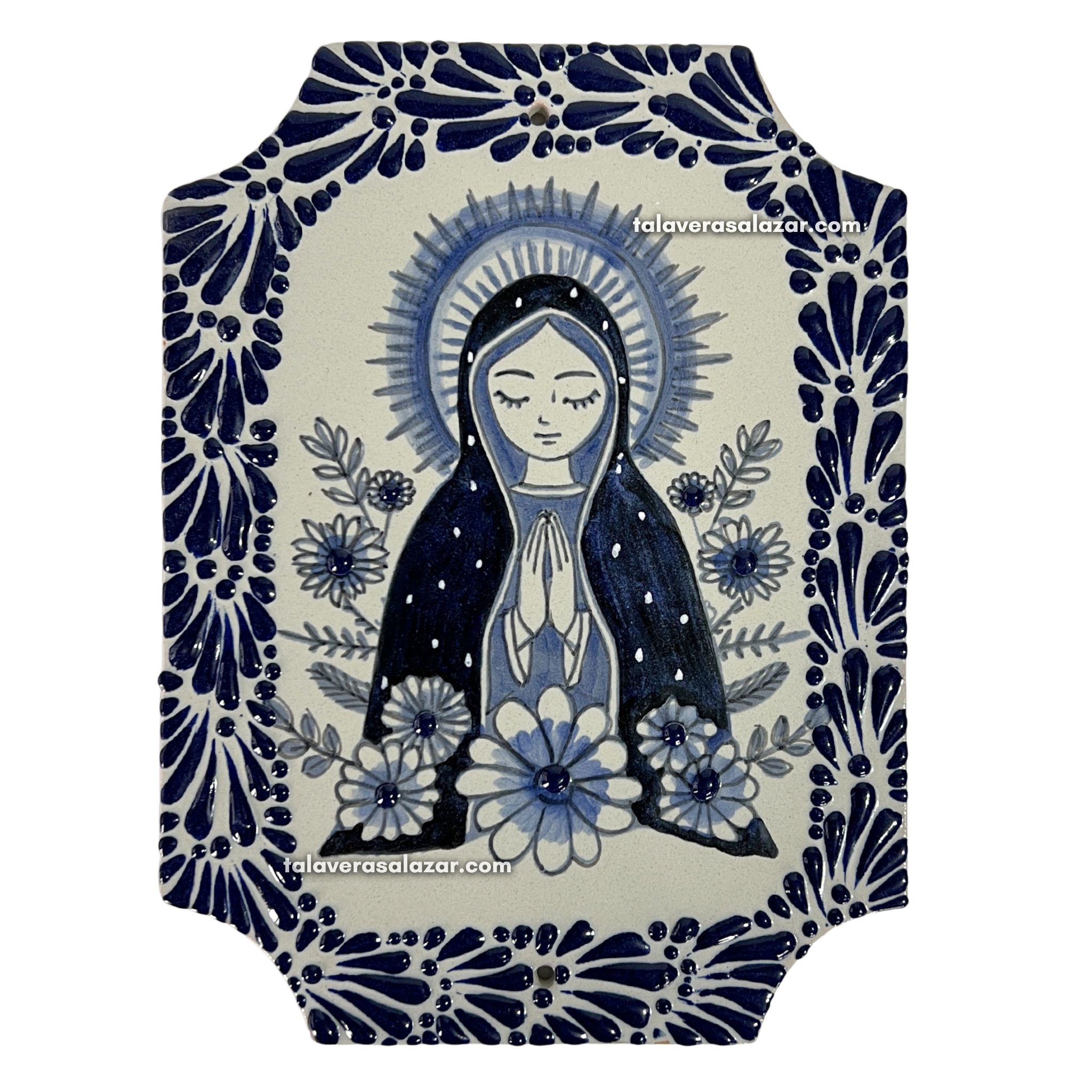 PLACA 24.5 CM VIRGENCITA AZUL MIK AZUL COBALTO
