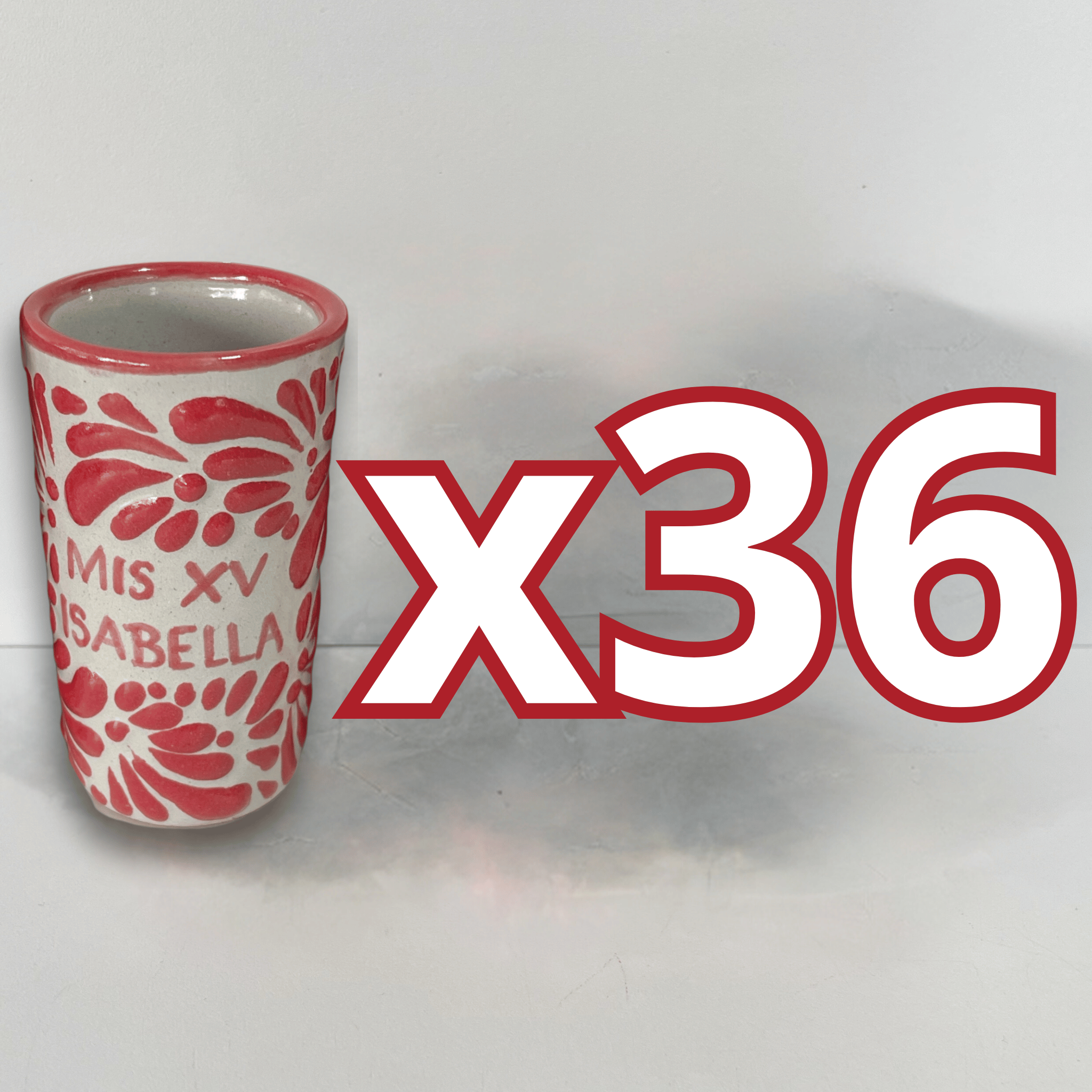 TEQUILERO PERSONALIZADO FONDO TRADICIONAL MIK ROJO MIS XV NOMBRE