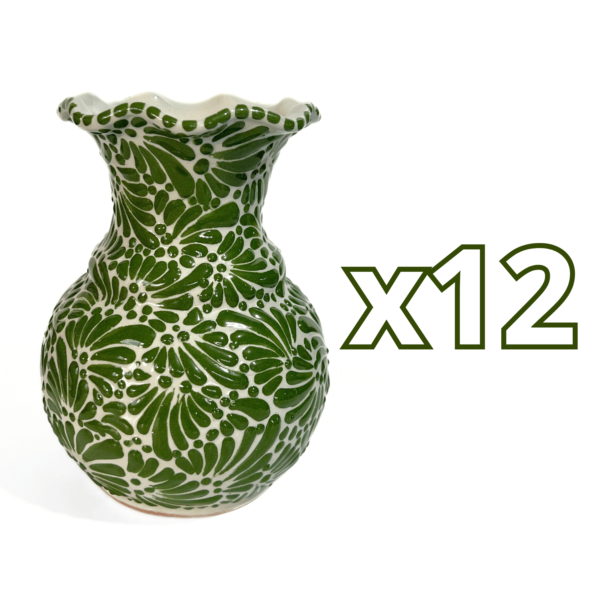 FLORERO ONDAS 20 CM FONDO TRADICIONAL MIK VERDE BANDERA