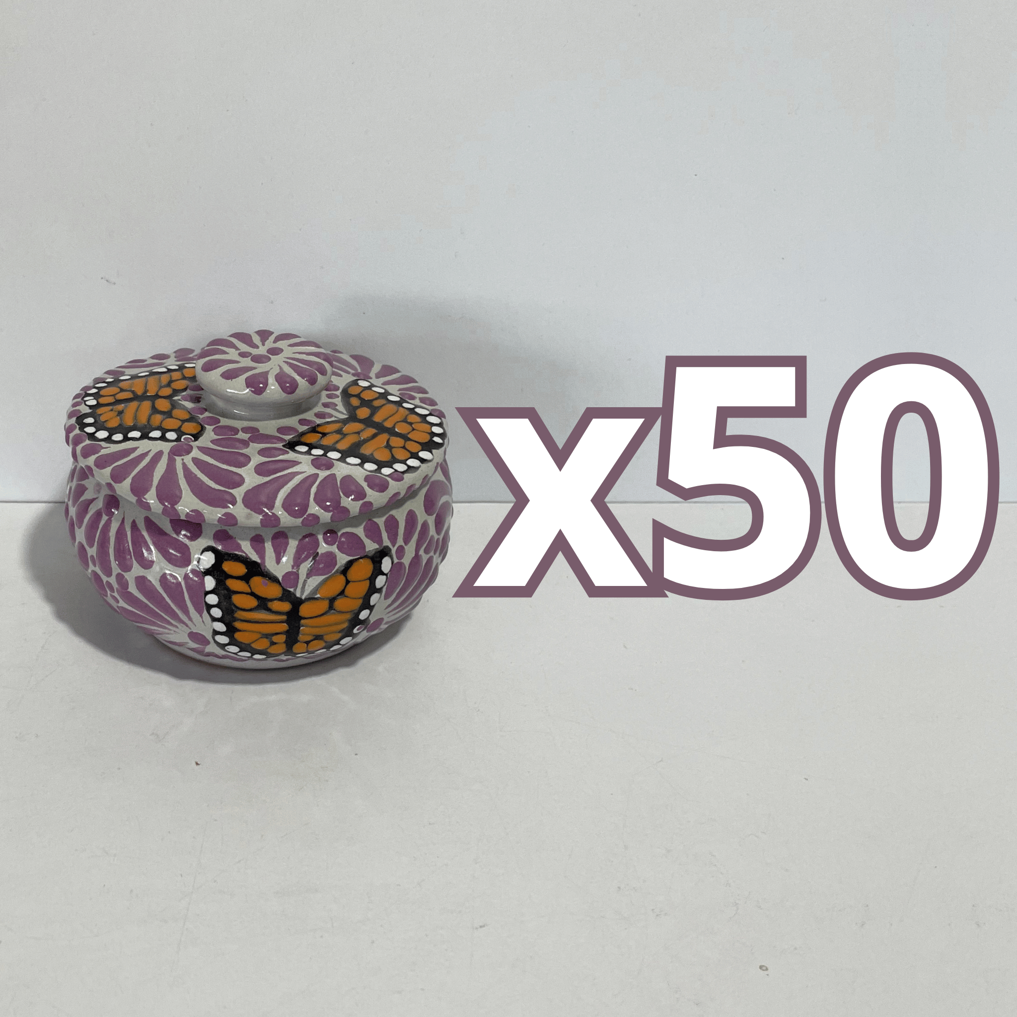 ALHAJERO TAPA BOTON NO PERSONALIZADO FONDO TRADICIONAL MIK MORADO MARIPOSAS