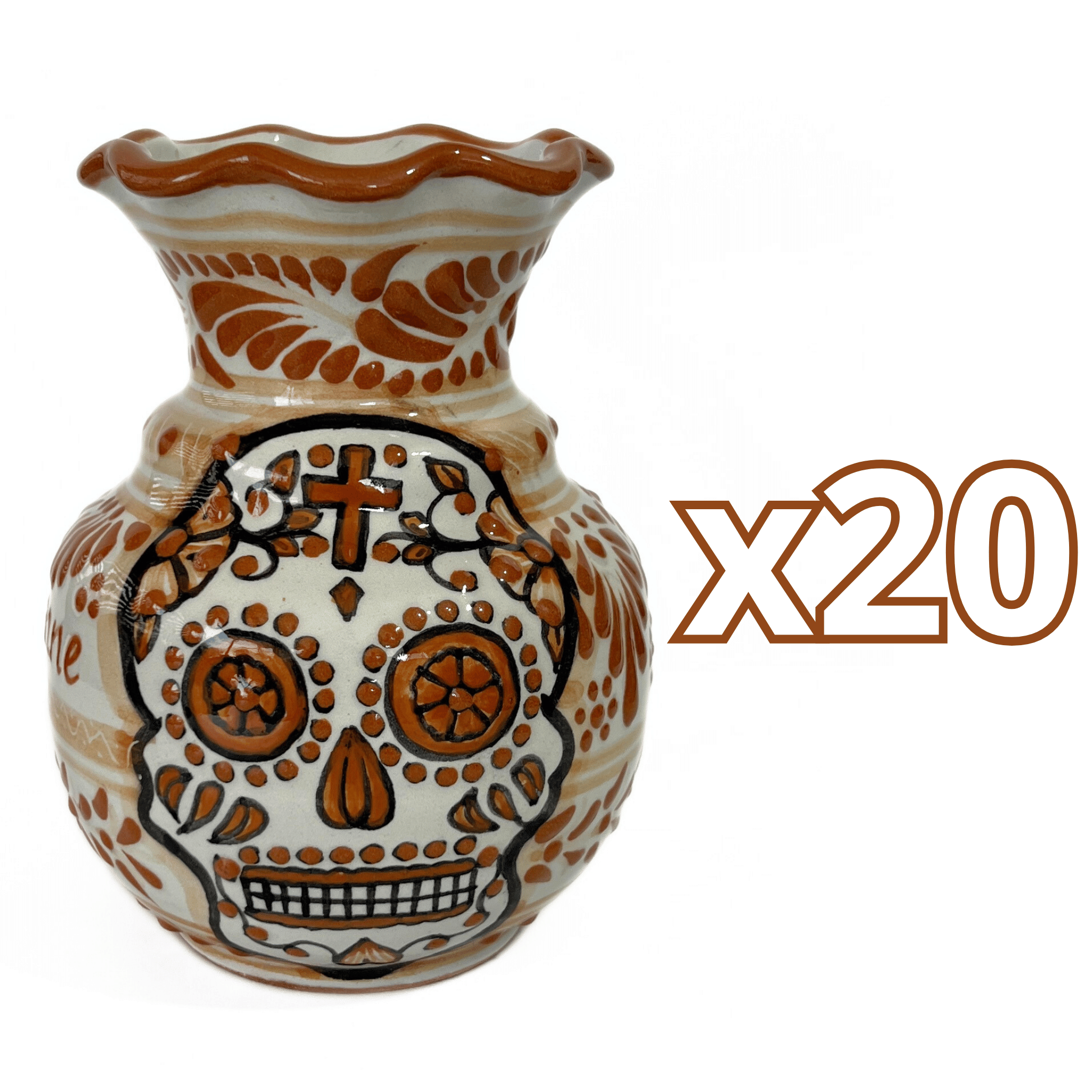 FLORERO ONDAS 15 CM 8 CARACTERES FONDO TRADICIONAL CENEFA TERRACOTA CALAVERA