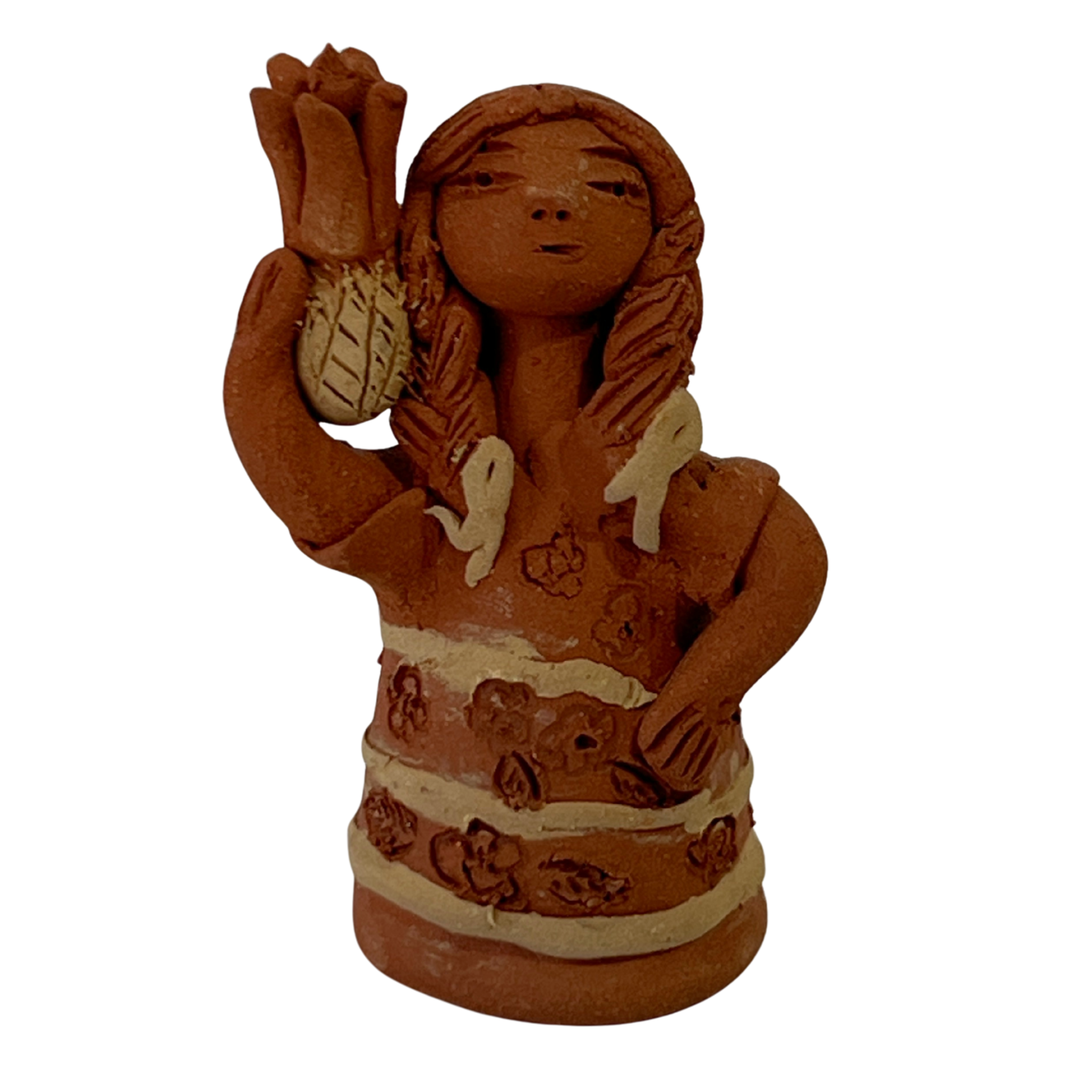 MUÑECA PIÑA BARRO ROJO