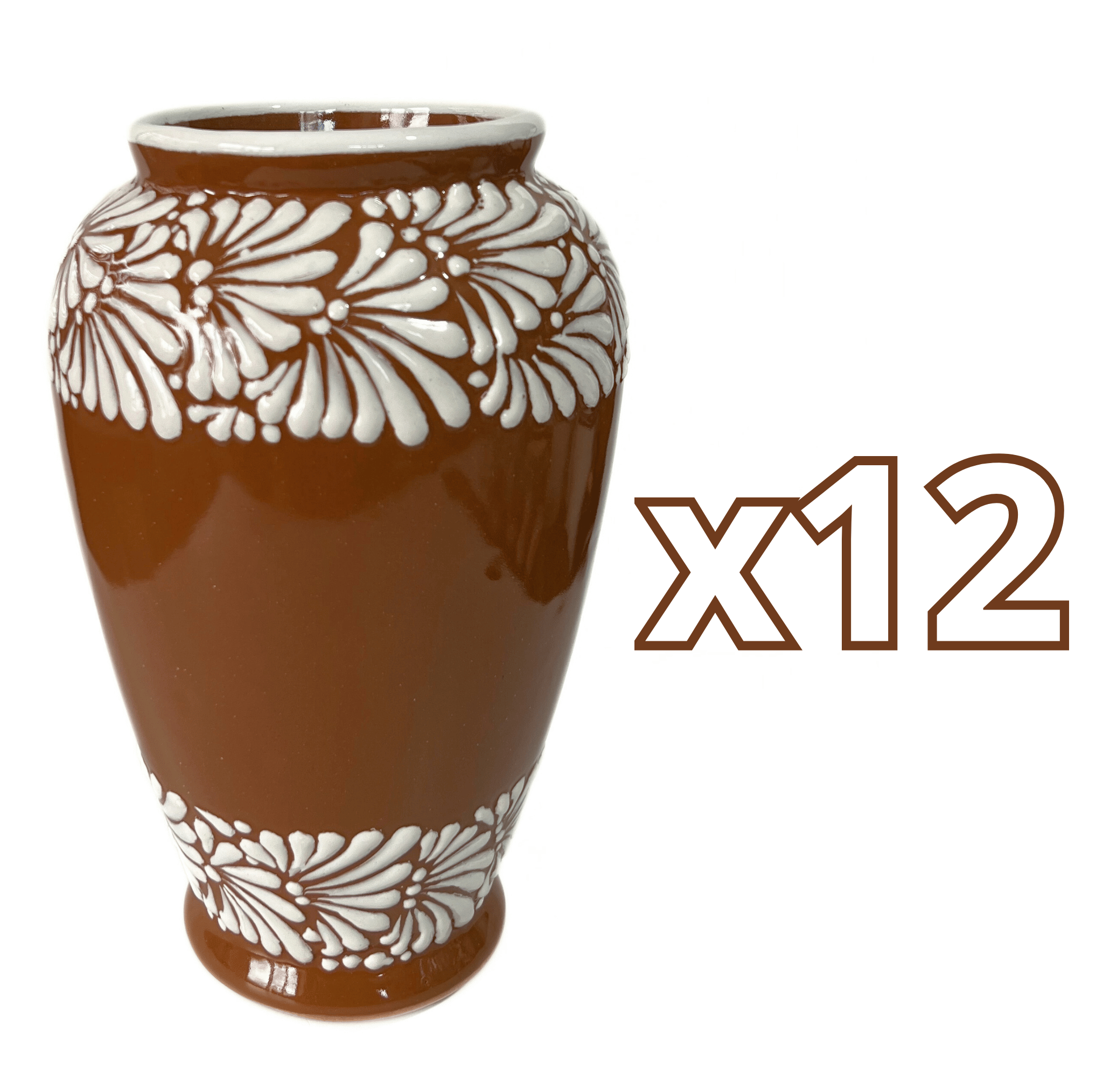 FLORERO JARRON ALTO FONDO CAFE MIK DOBLE CENEFA BLANCO