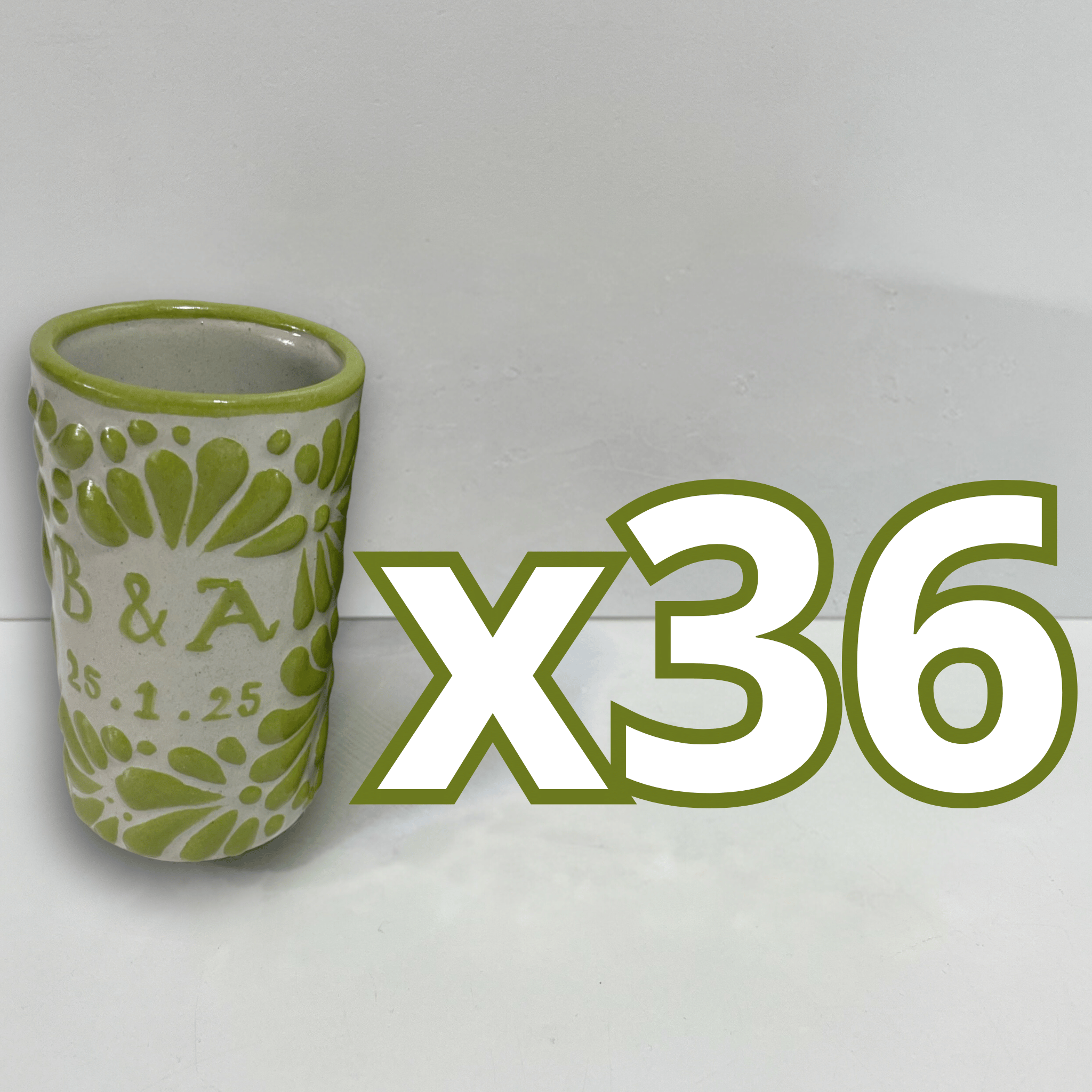 TEQUILERO PERSONALIZADO FONDO BLANCO MIK VERDE LIMON INICIALES Y FECHA