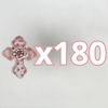 CRUZ 6 CM FONDO BLANCO DECORADO FLORES ROSA NO INCLUYE PERSONALIZADO