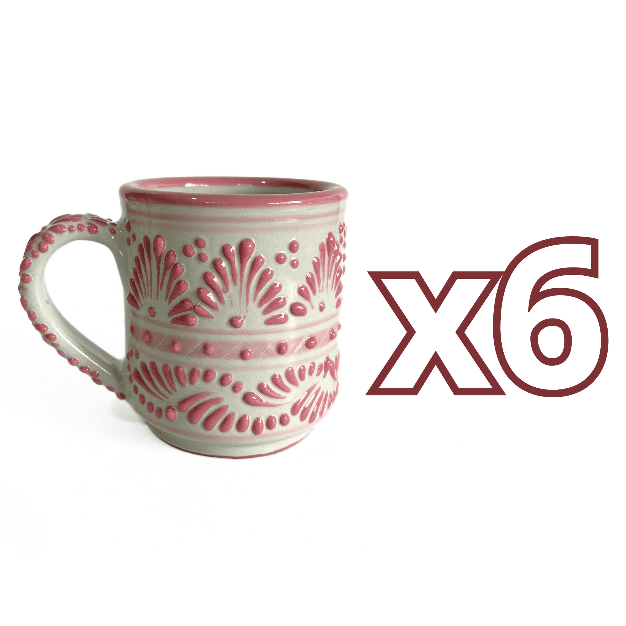 TAZA RECTA ESTANDAR FONDO TRADICIONAL CENEFA ROSA